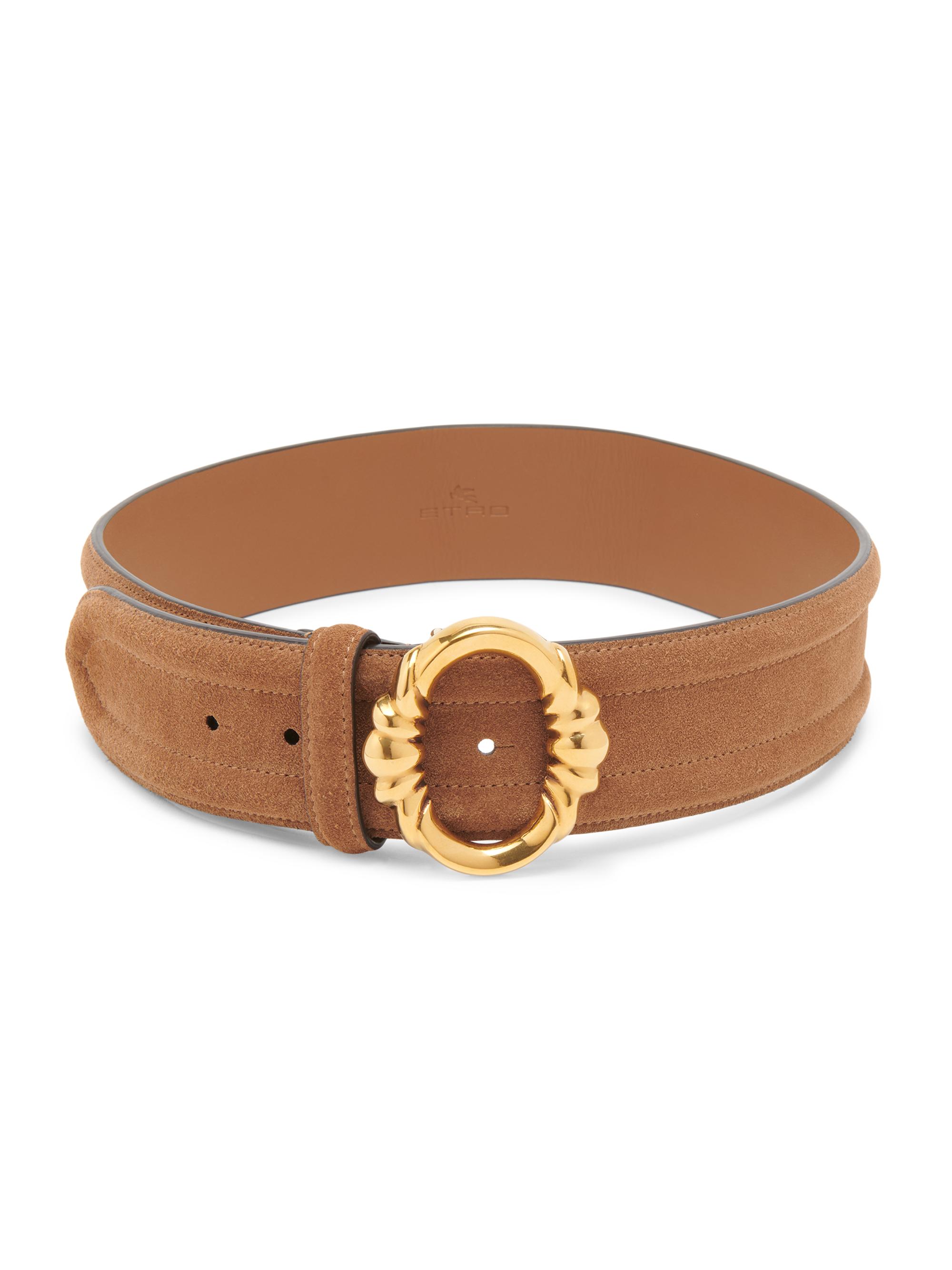 Etro Women's Suede Filligree Buckle Belt - Brown