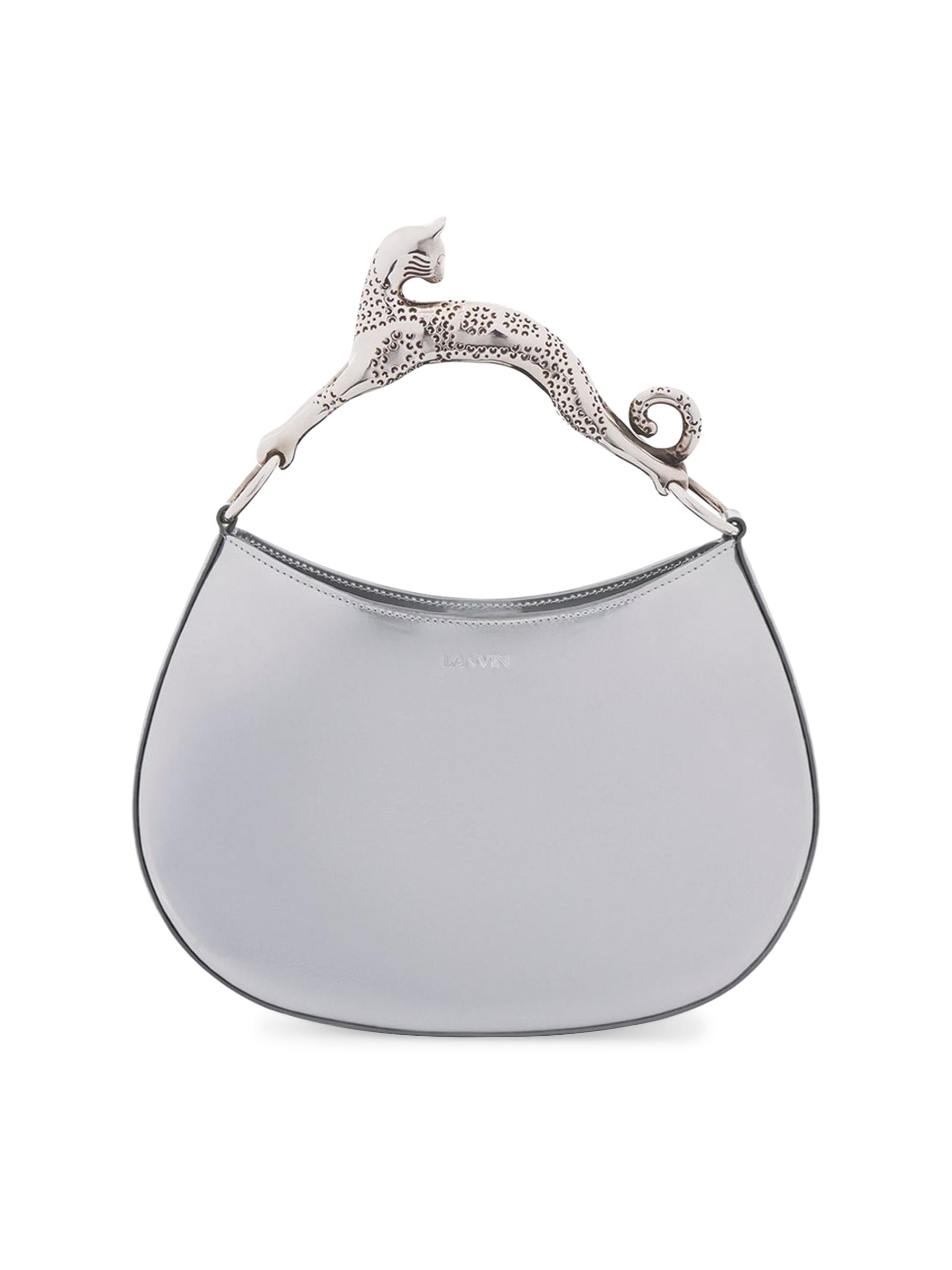 Lanvin Women's Hobo Cat Metallic Leather Top Handle Bag - Silver