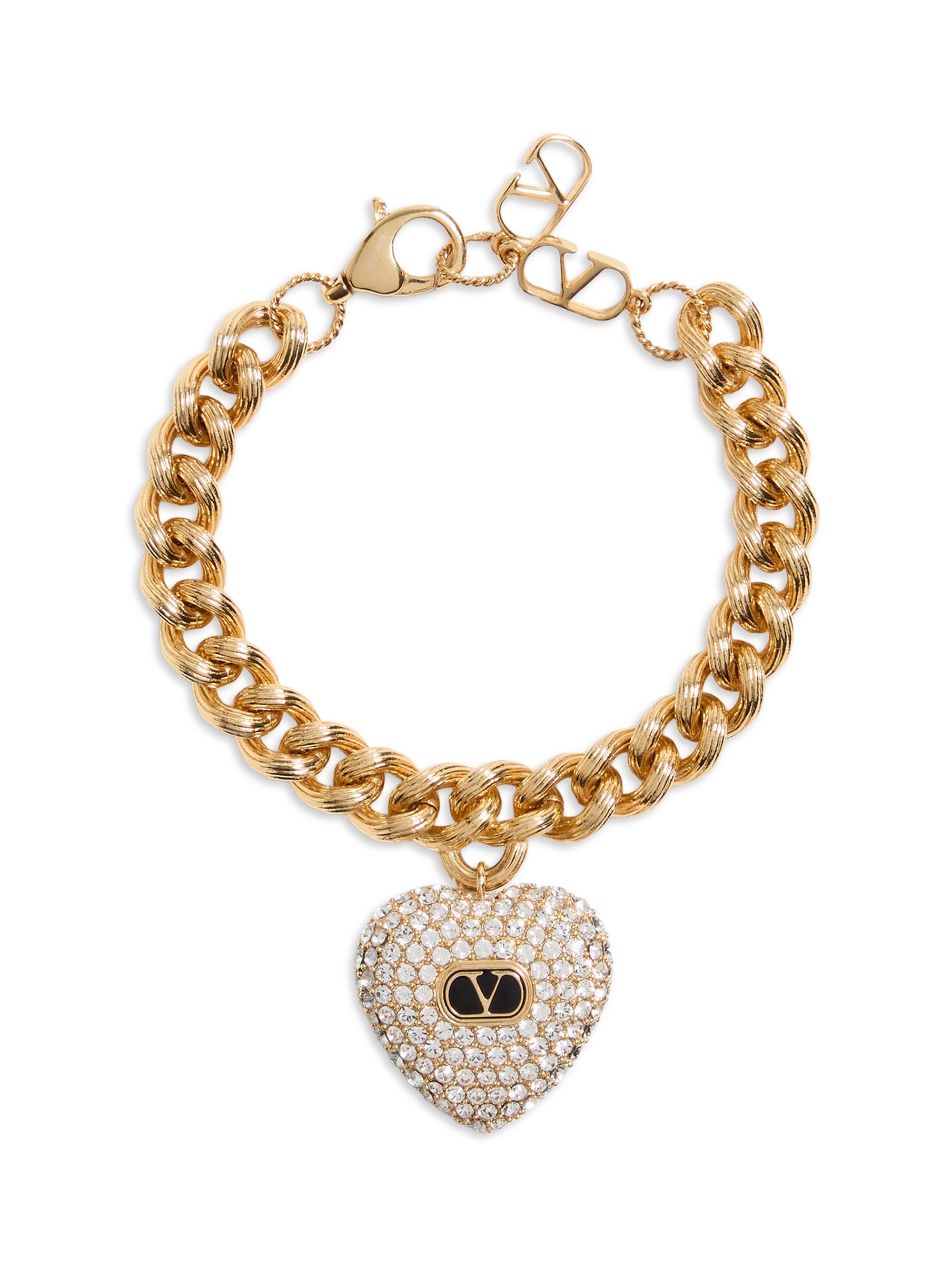 Valentino Garavani Women's Coeur Royal Metal, Enamel and Swarovski Crystal Bracelet - Gold