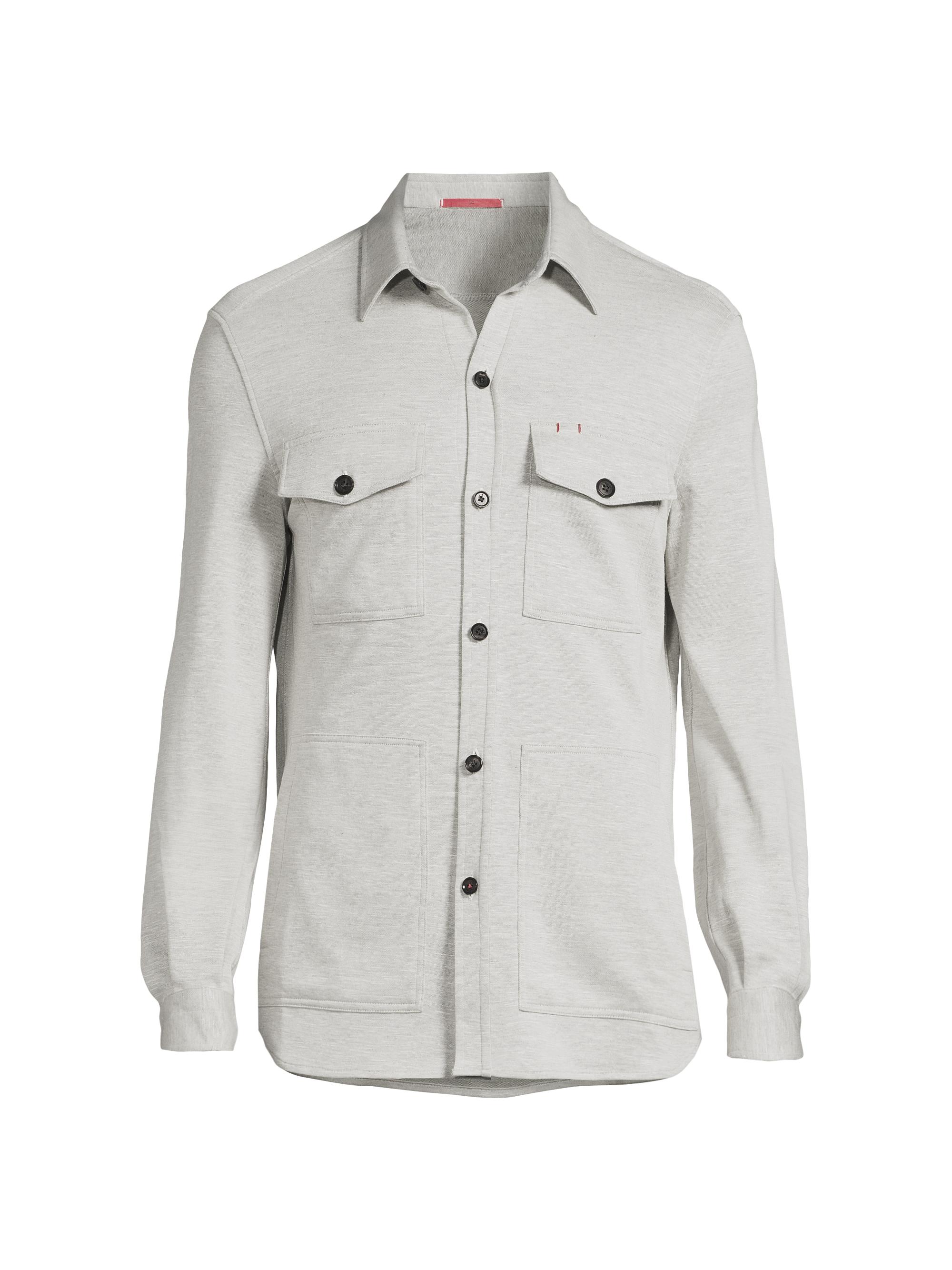 Isaia Cashmere Button-Front Overshirt | Saks Fifth Avenue