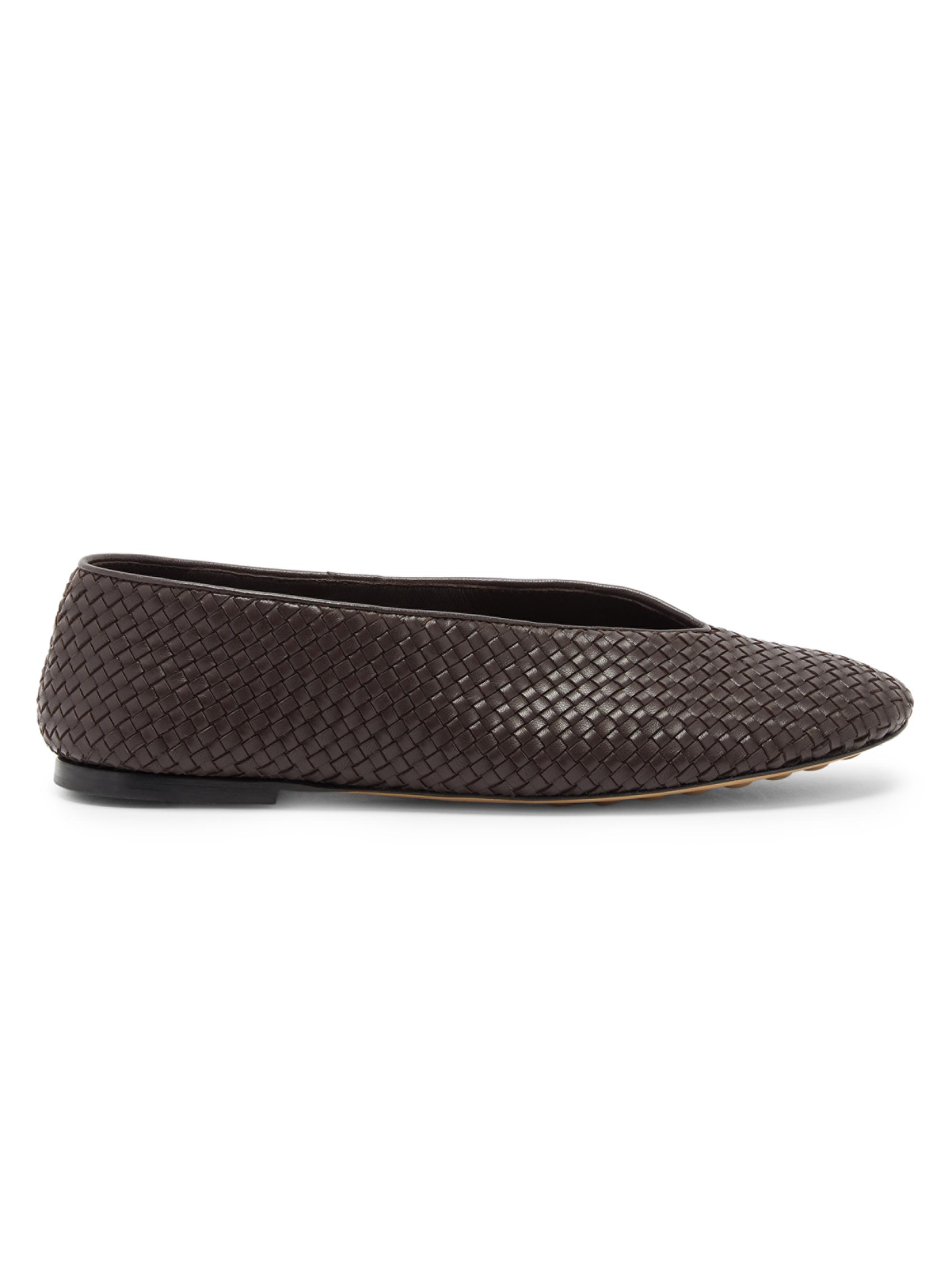 Bottega Veneta Women's Rosa Intrecciato Leather Flats - Fondant