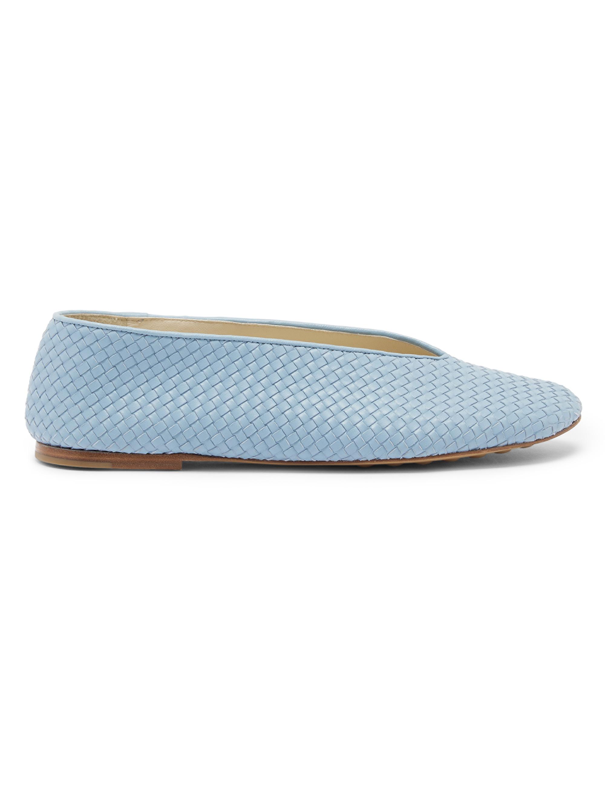Bottega Veneta Women's Rosa Intrecciato Leather Flats - New Ice
