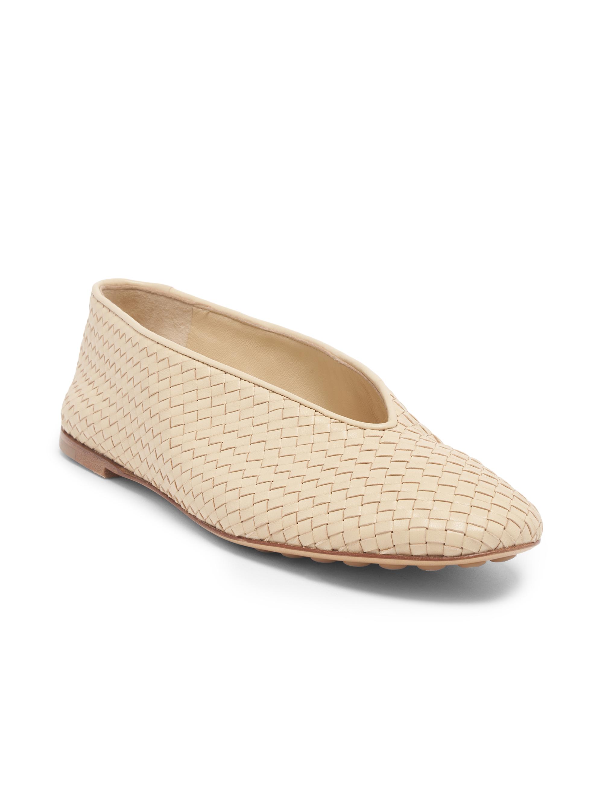 Rosa Intrecciato Leather Flats