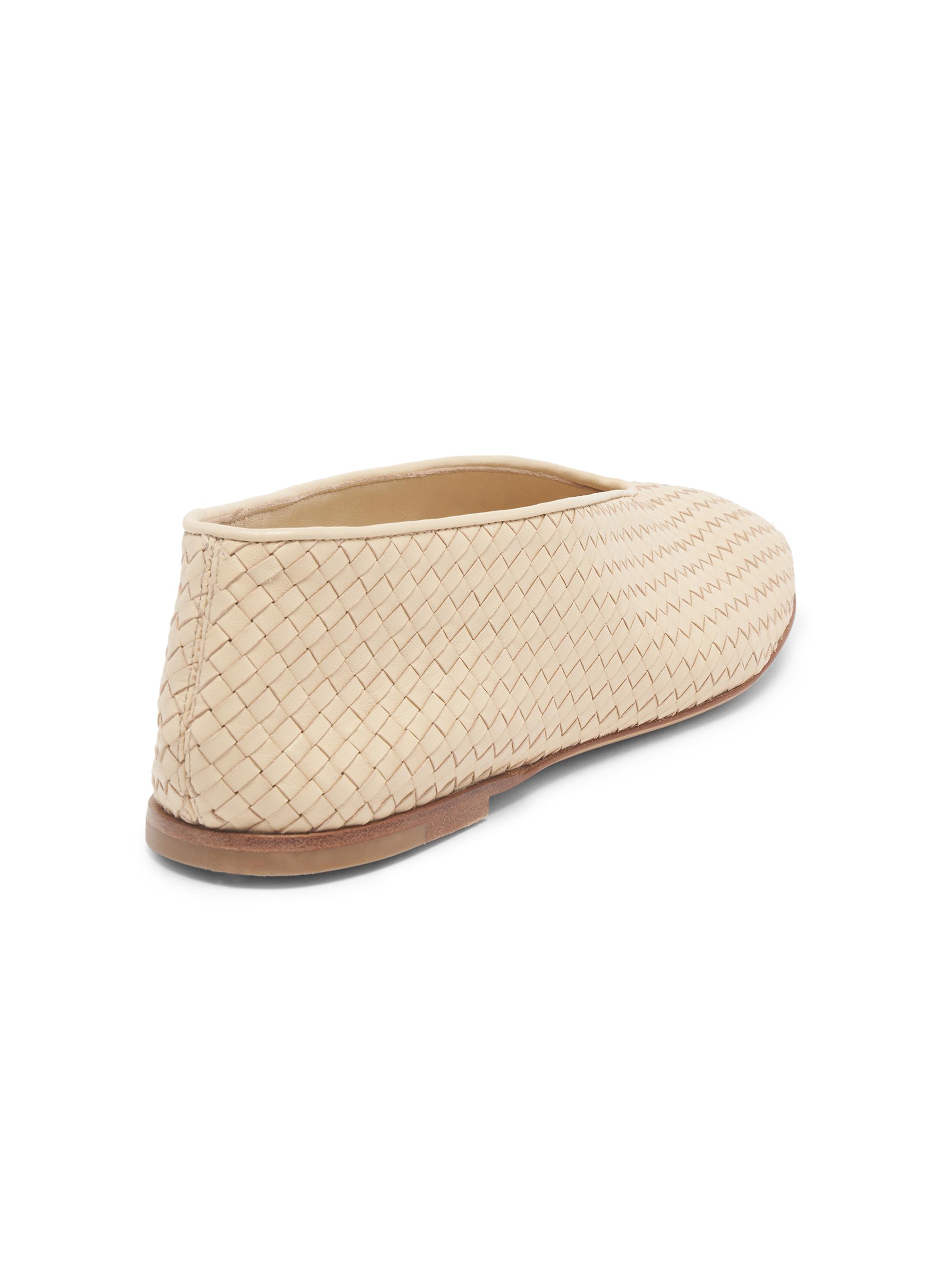 Rosa Intrecciato Leather Flats