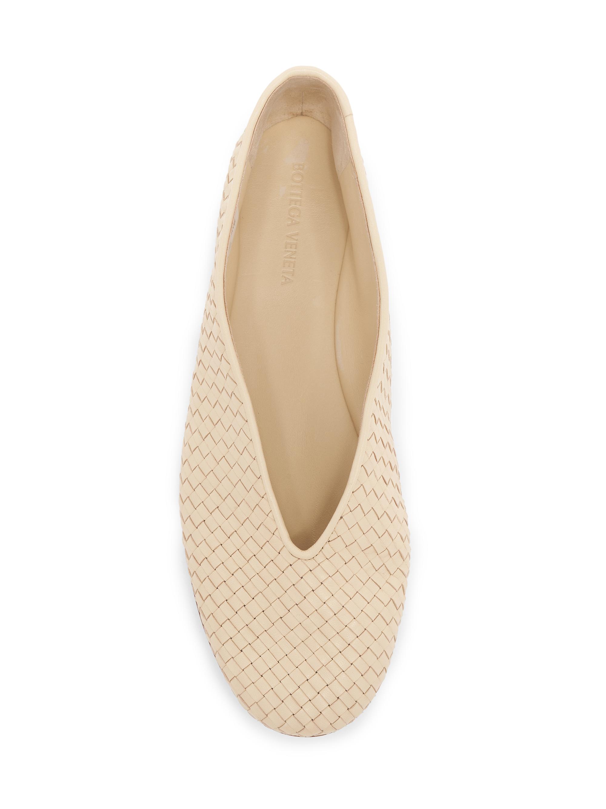 Rosa Intrecciato Leather Flats