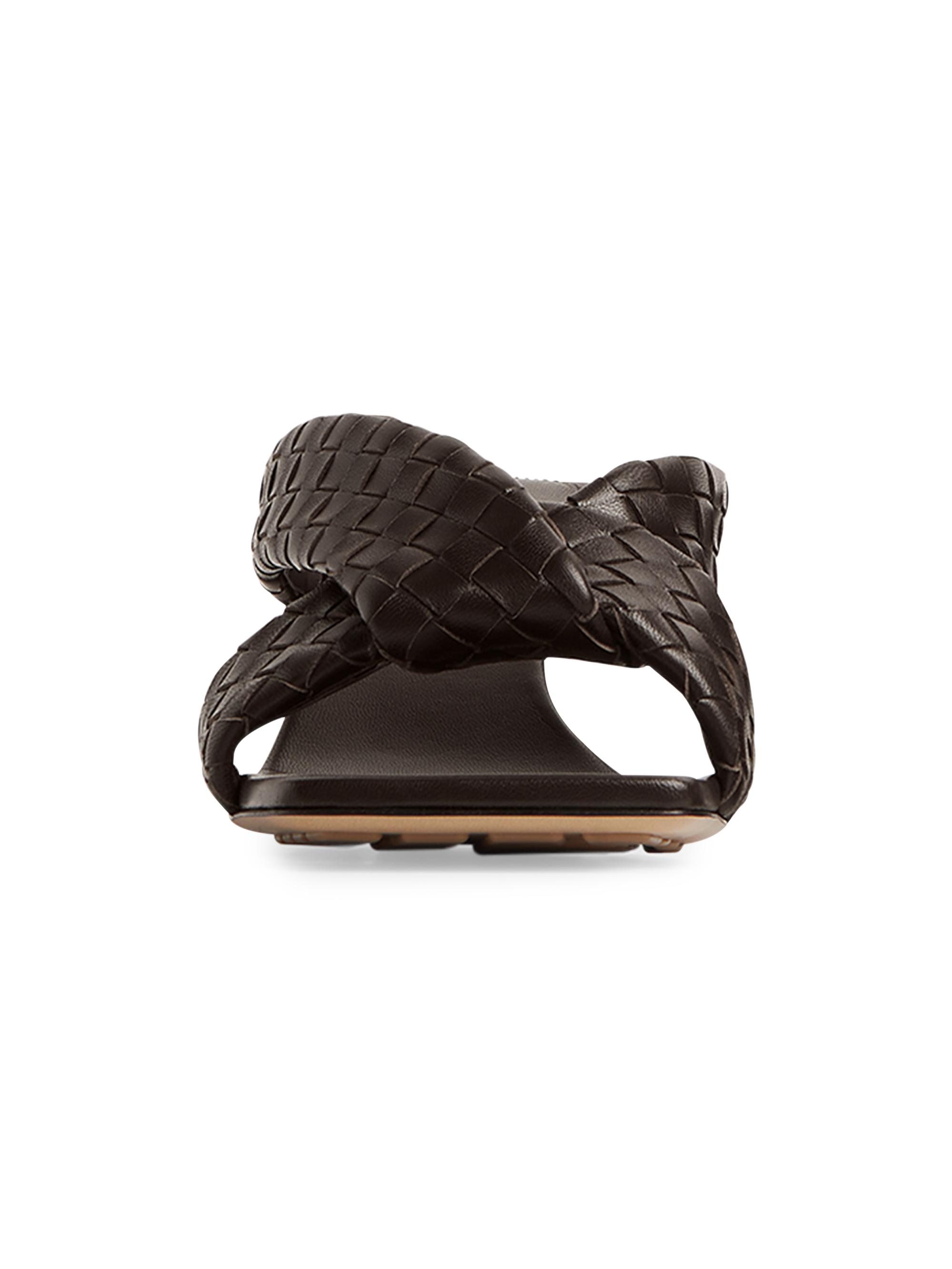 Bottega Veneta Riva 50MM Leather Kitten-Heel Sandals | Saks Fifth