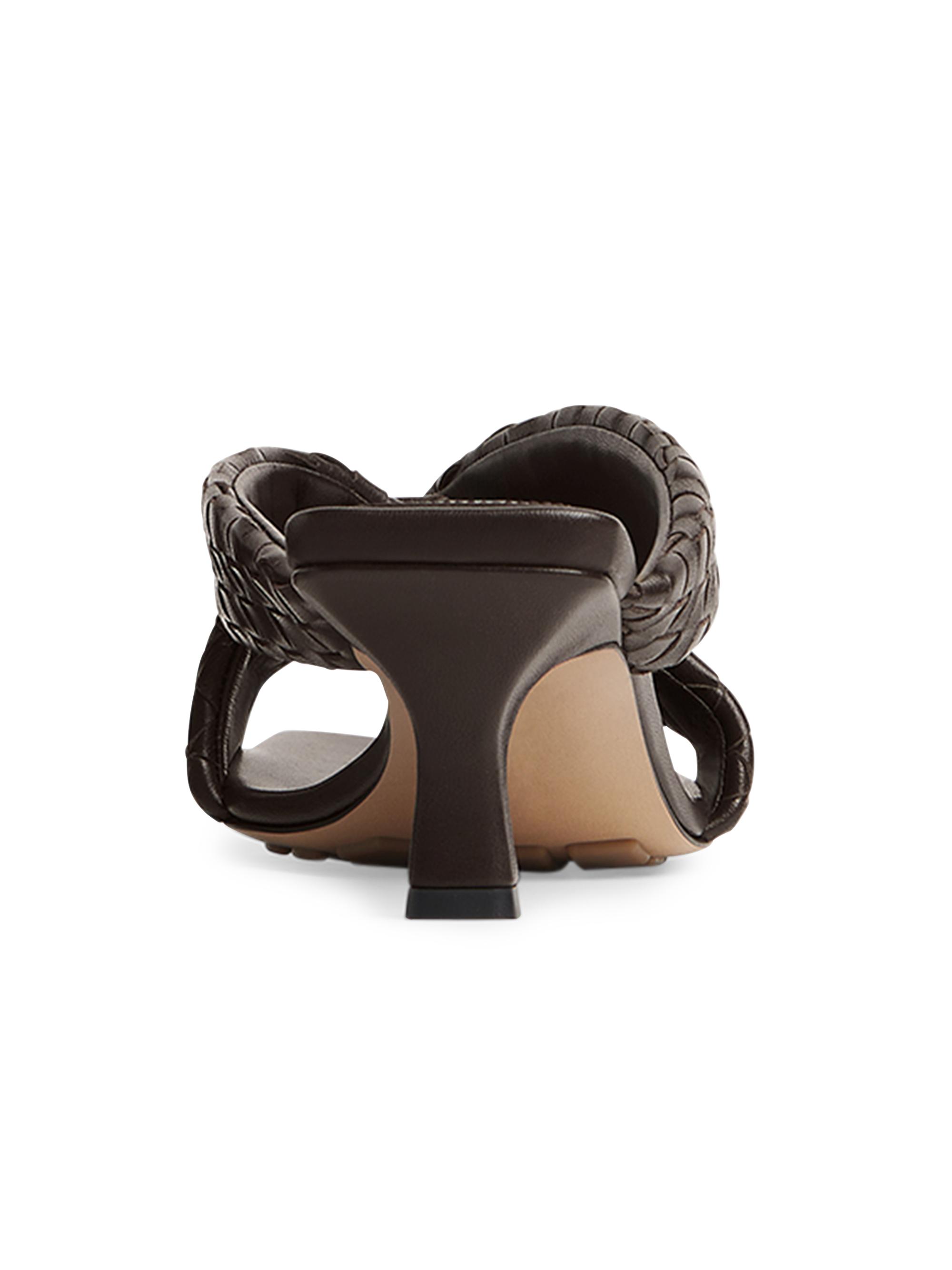 Bottega Veneta Riva 50MM Leather Kitten-Heel Sandals | Saks Fifth