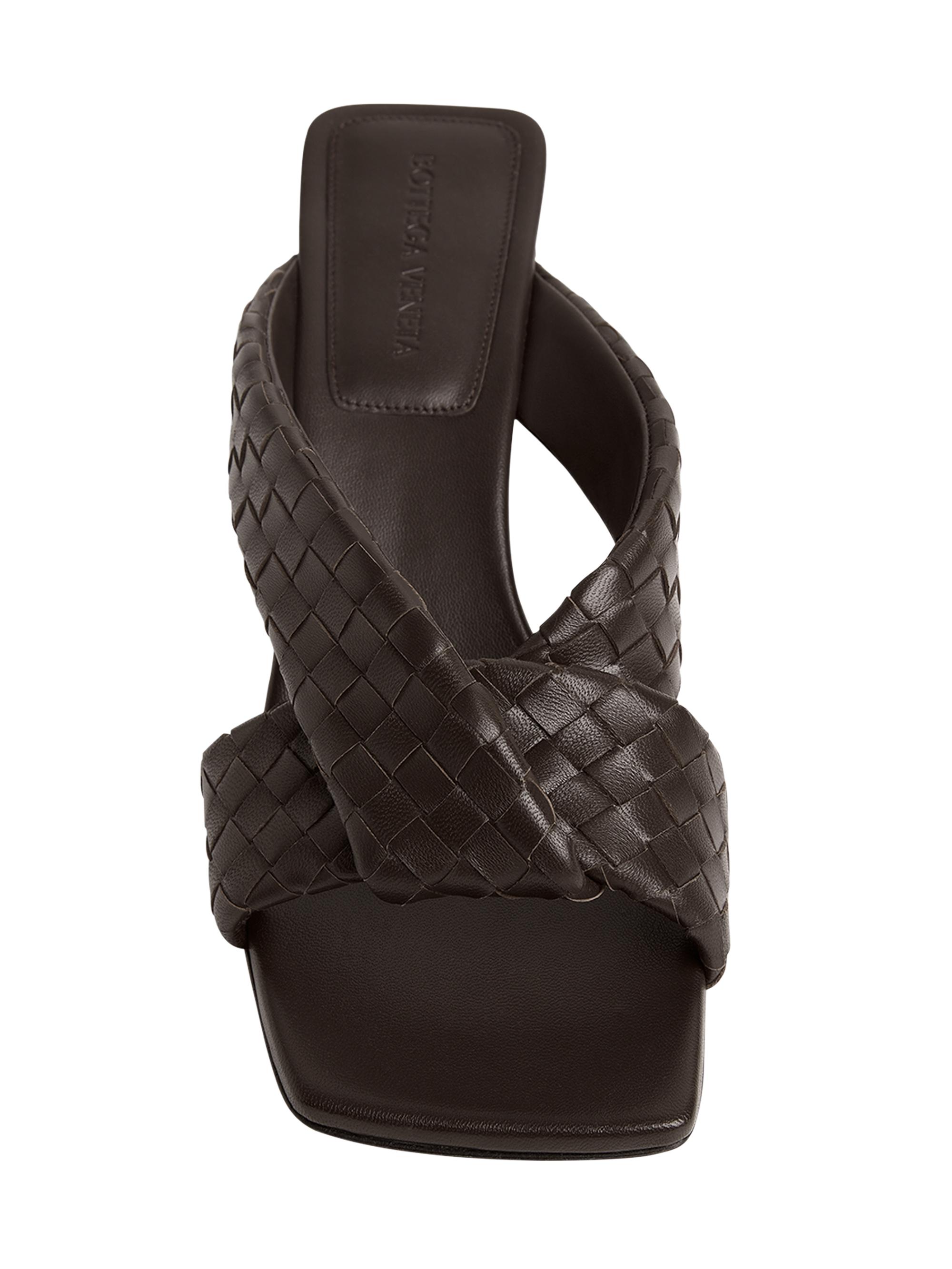 Bottega Veneta Riva 50MM Leather Kitten-Heel Sandals | Saks Fifth
