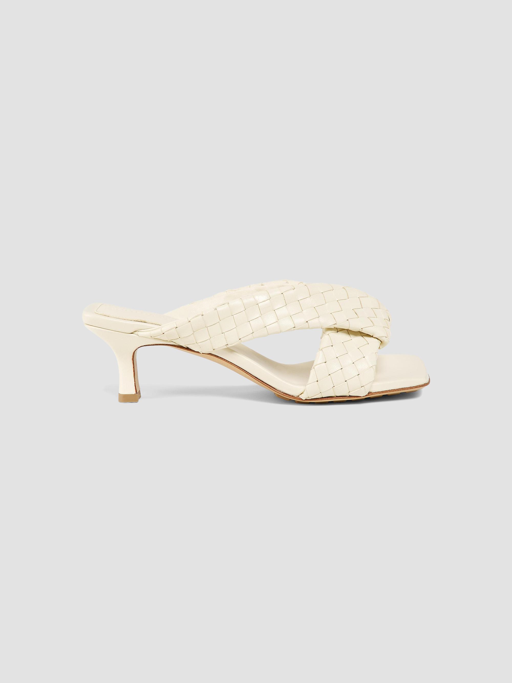 Bottega Veneta Women's Riva 50MM Leather Kitten-Heel Sandals - Sea Salt | Thumbnail 8