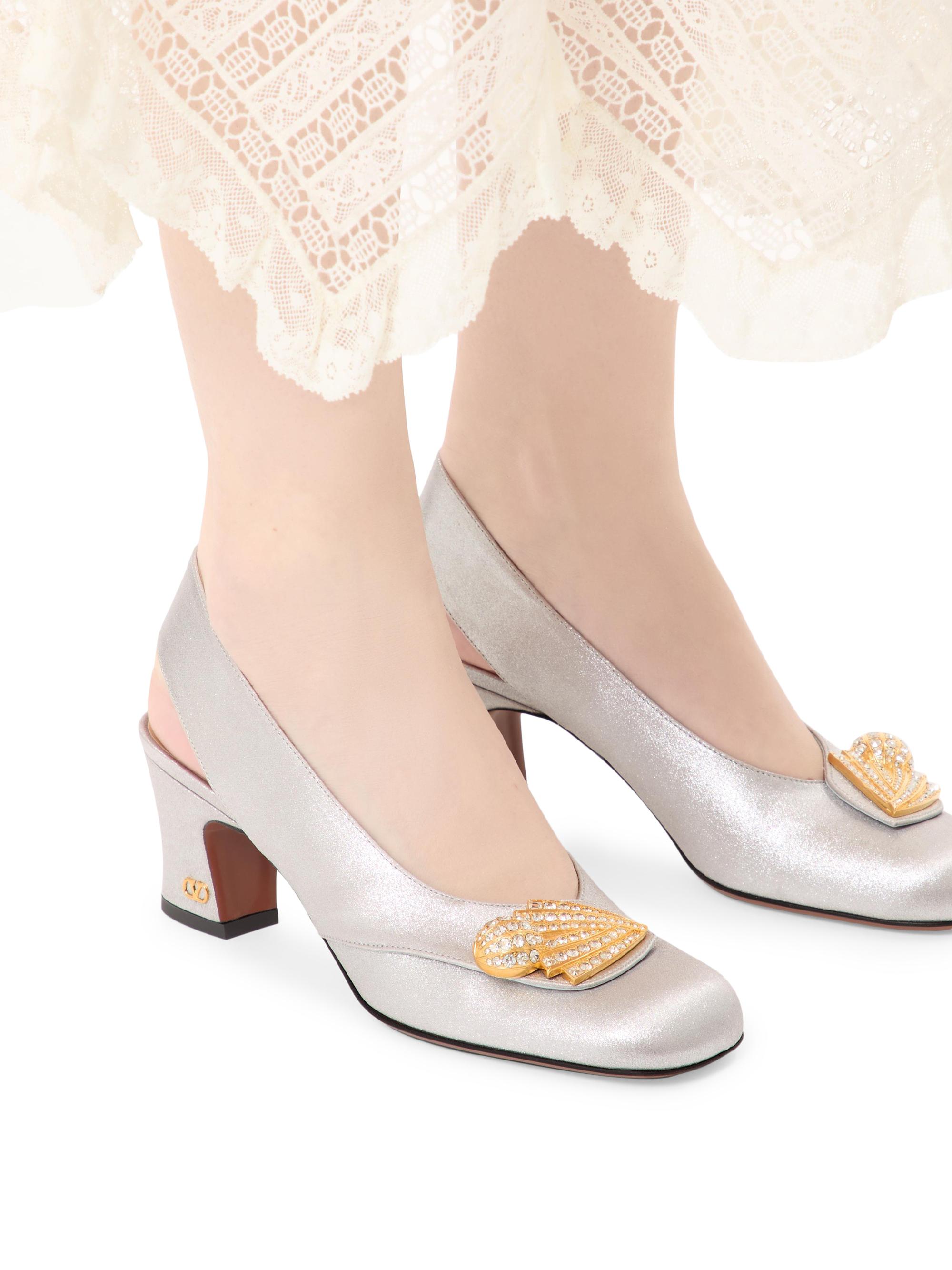 Valentino Garavani Adamantine 60MM Slingback Pumps in Glitter