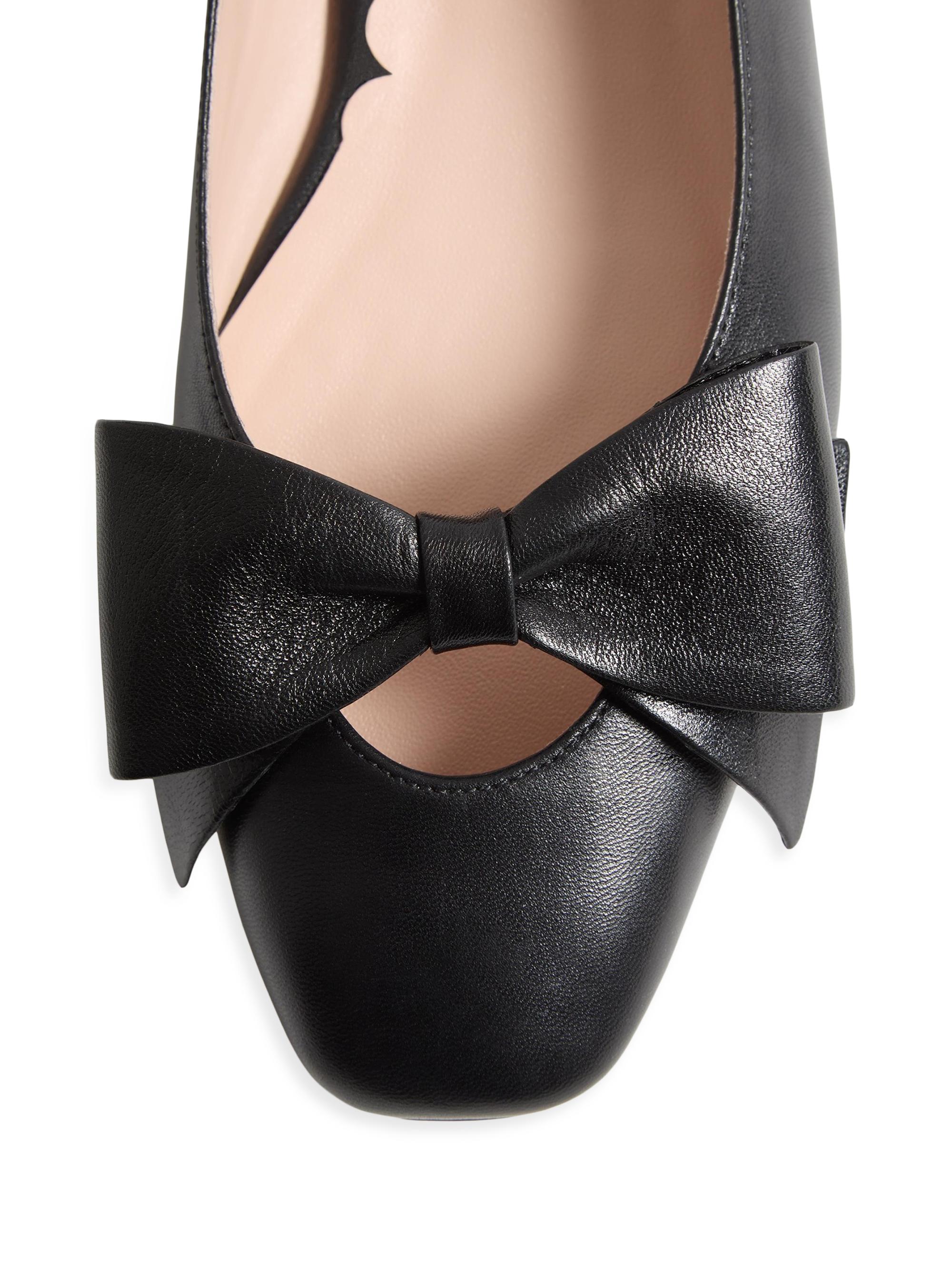 Valentino Garavani Bowow Kidskin Ballerinas | Saks Fifth Avenue