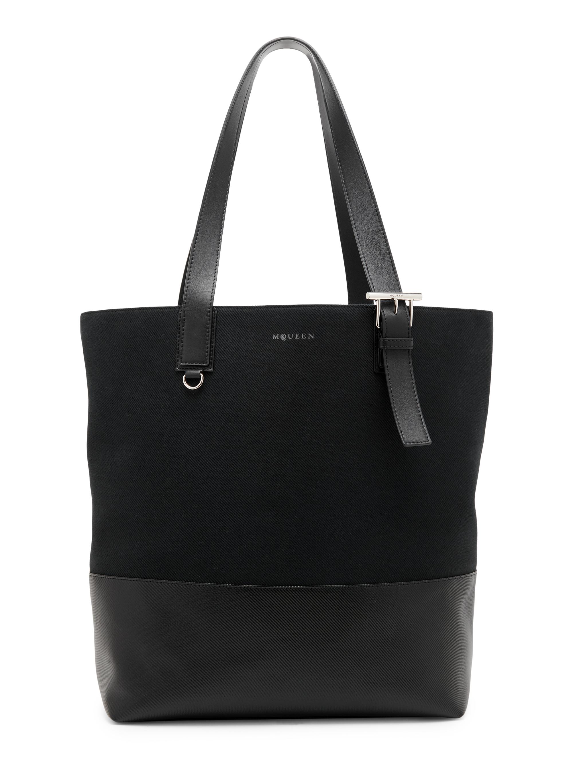 McQueen Men's T-Bar Shopper Tote Bag - Black Silver
