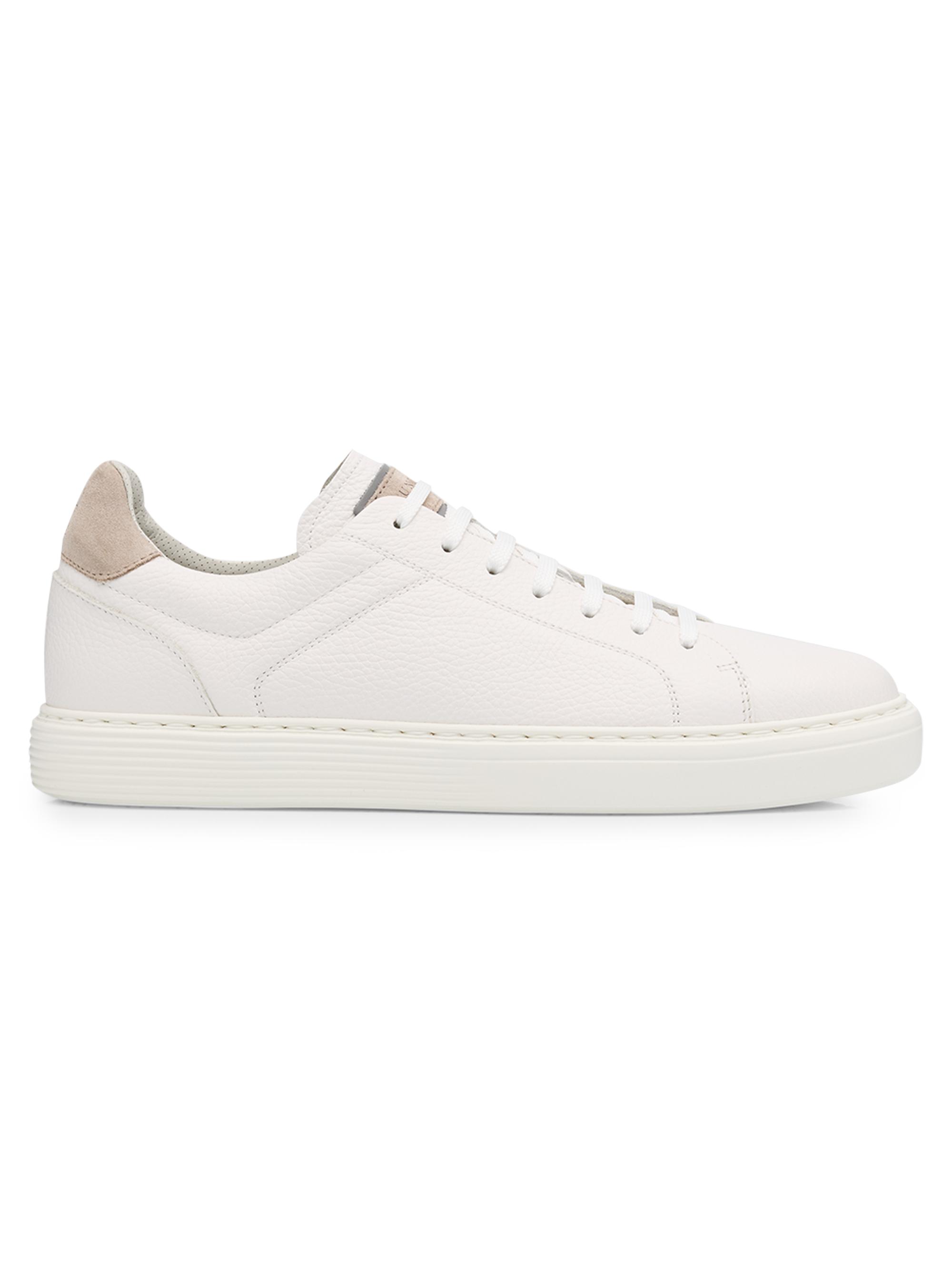 Burberry Set Check-Trim Leather Low-Top Sneakers | Saks Fifth Avenue