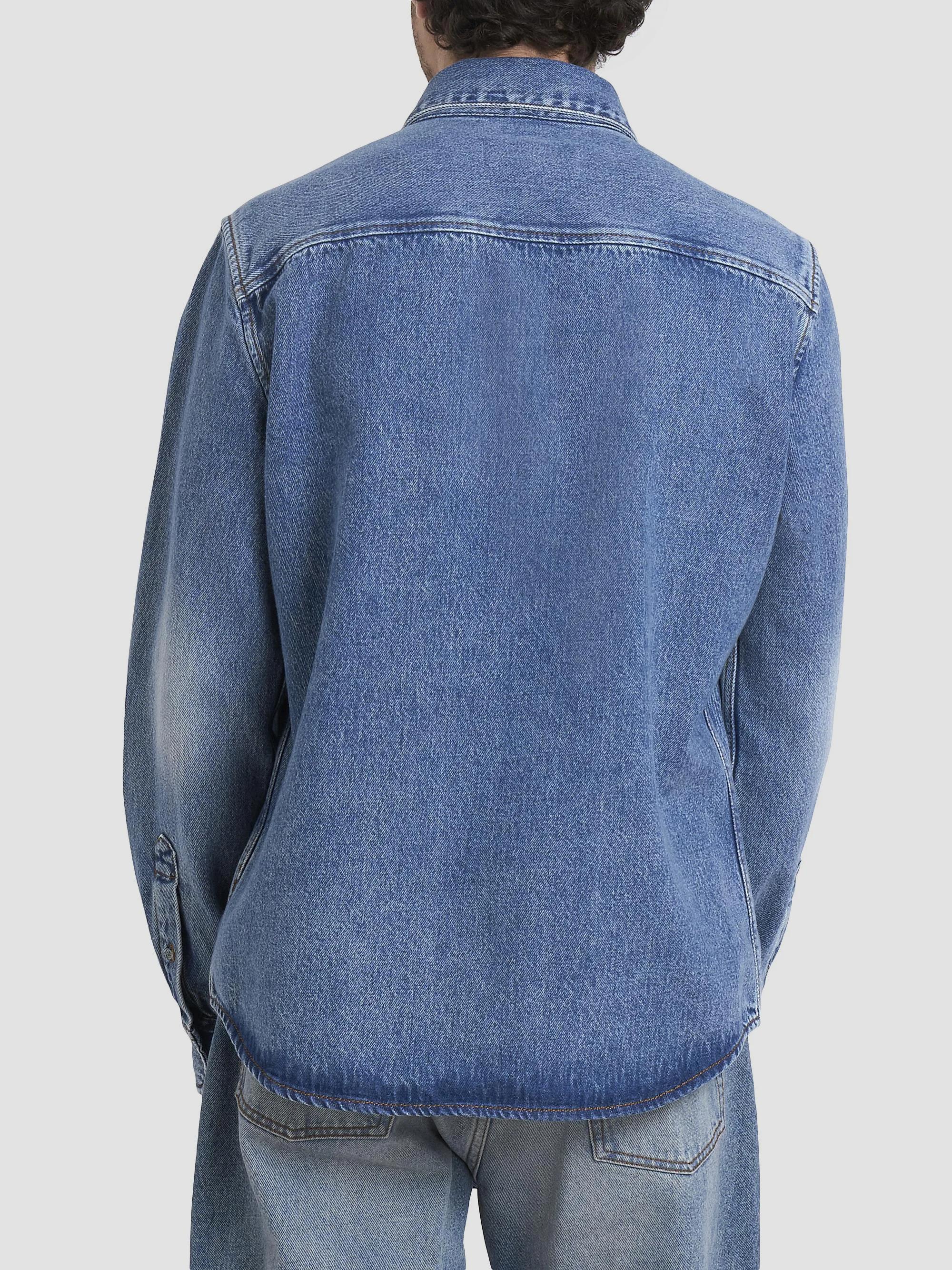 AMI Paris Denim ADC Logo Button-Down Shirt | Saks Fifth Avenue