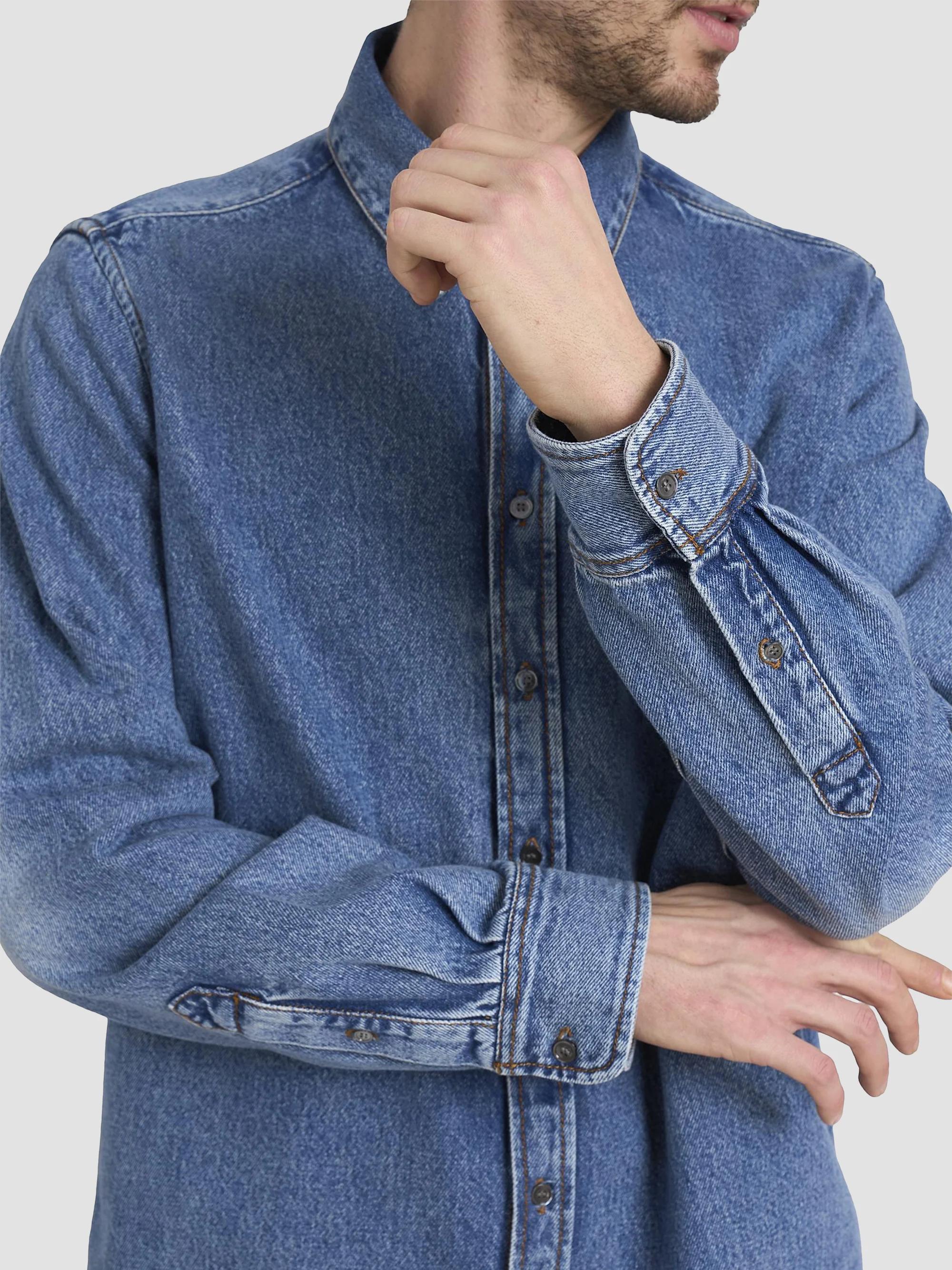 AMI Paris Denim ADC Logo Button-Down Shirt | Saks Fifth Avenue