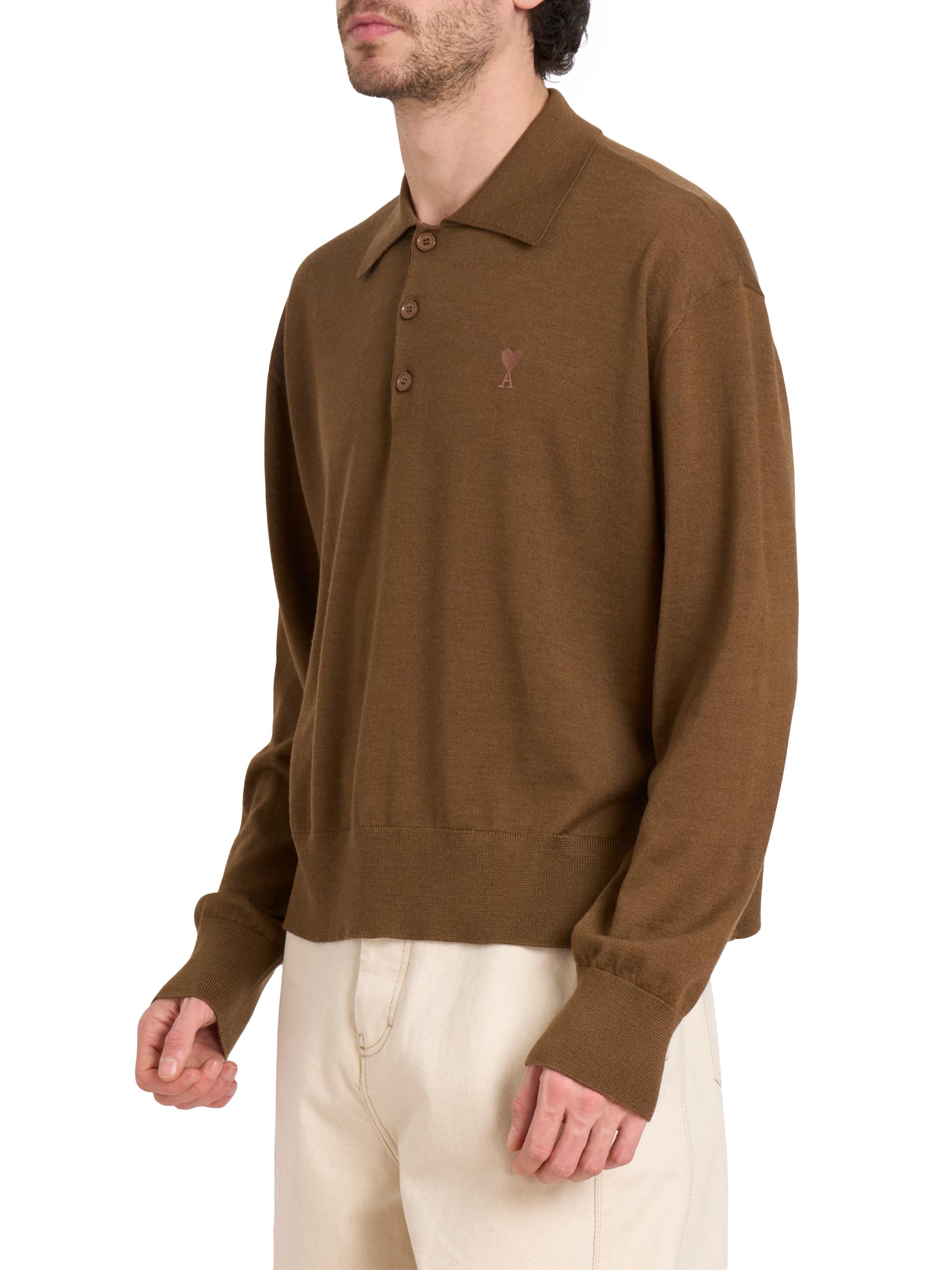 トップス AMI POYO AMI Paris ADC Logo Long-Sleeve Cotton Polo Sweater | Saks Fifth Avenue