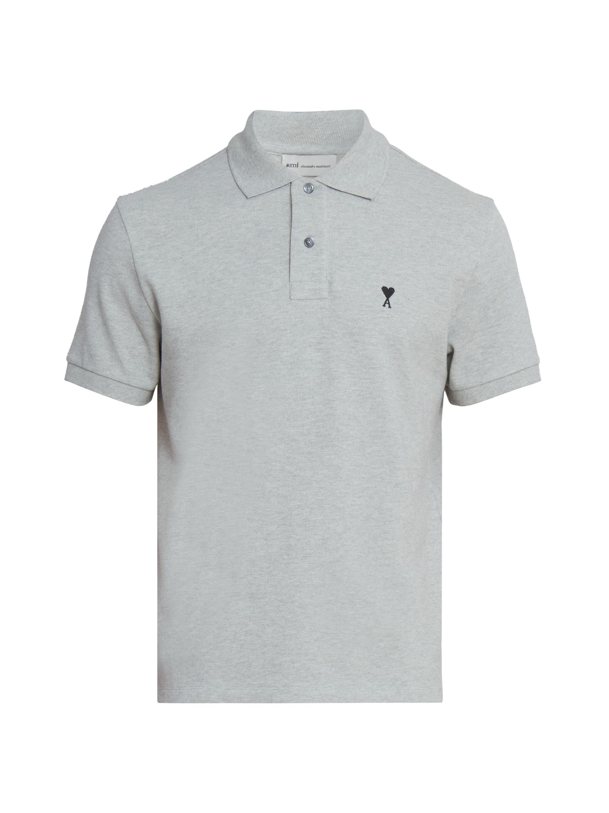 AMI Paris Men's ADC Logo Polo Shirt - Gris Cendre Chine