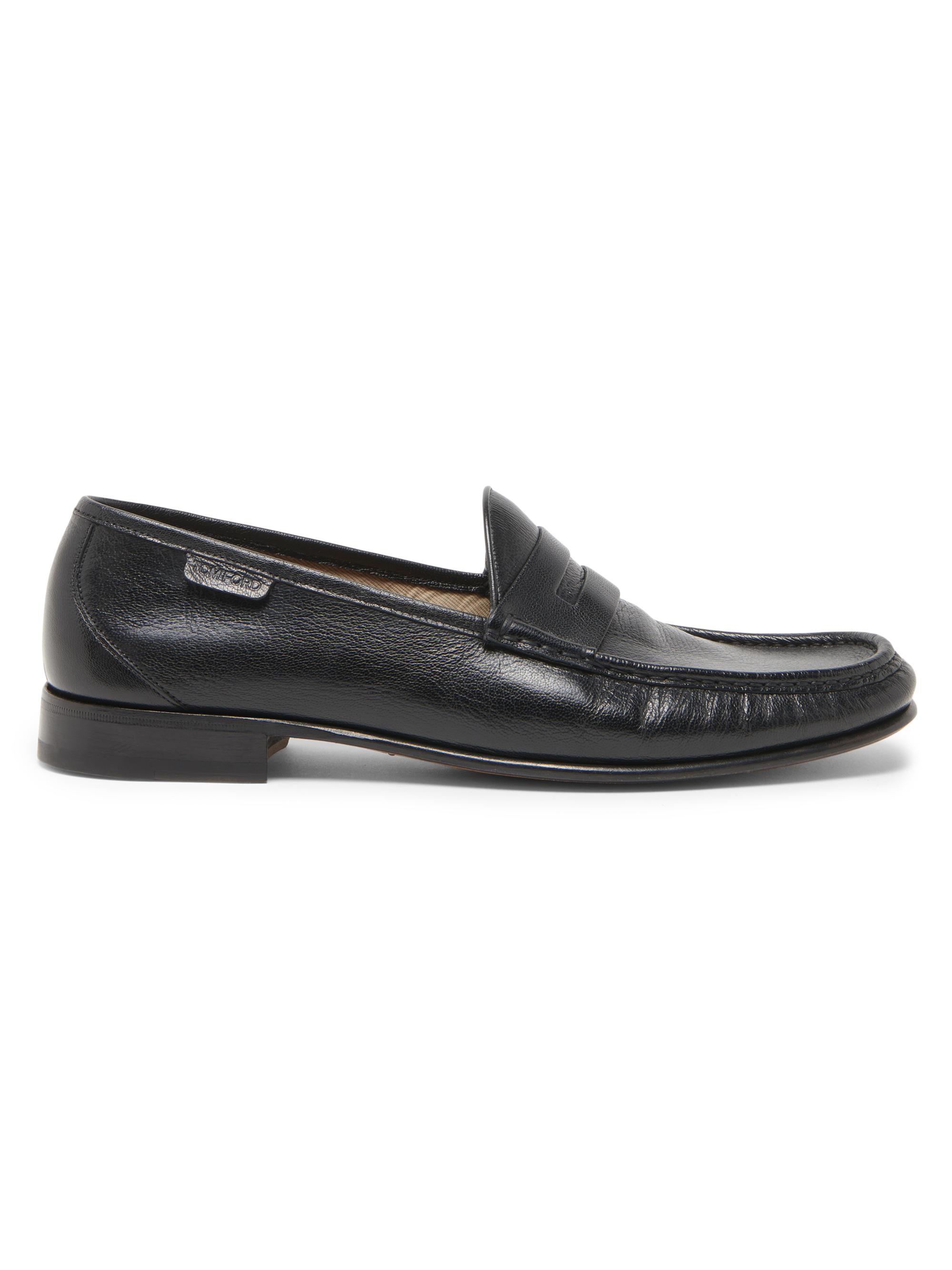 TOM FORD Men's York Supple Grain Penny Loafers - Black