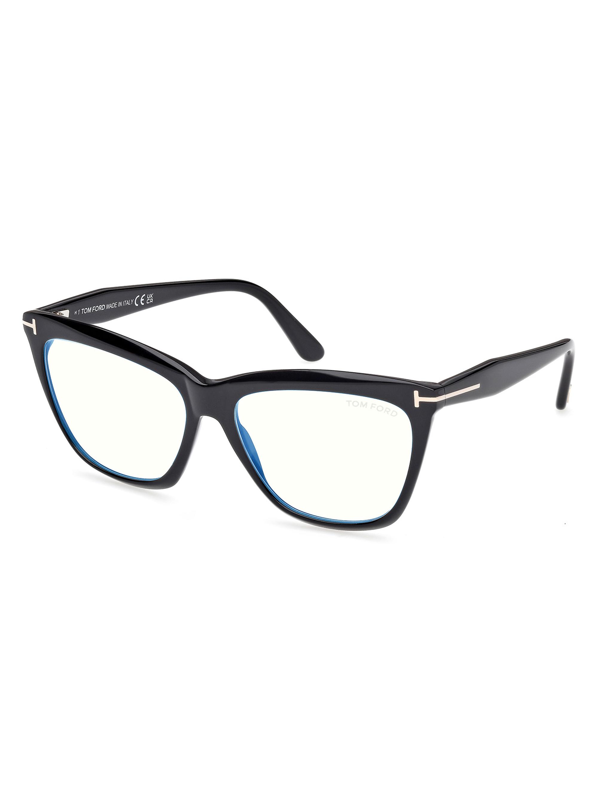 TOM FORD Women's 56MM Blue Block Eyeglasses - Shinyblack