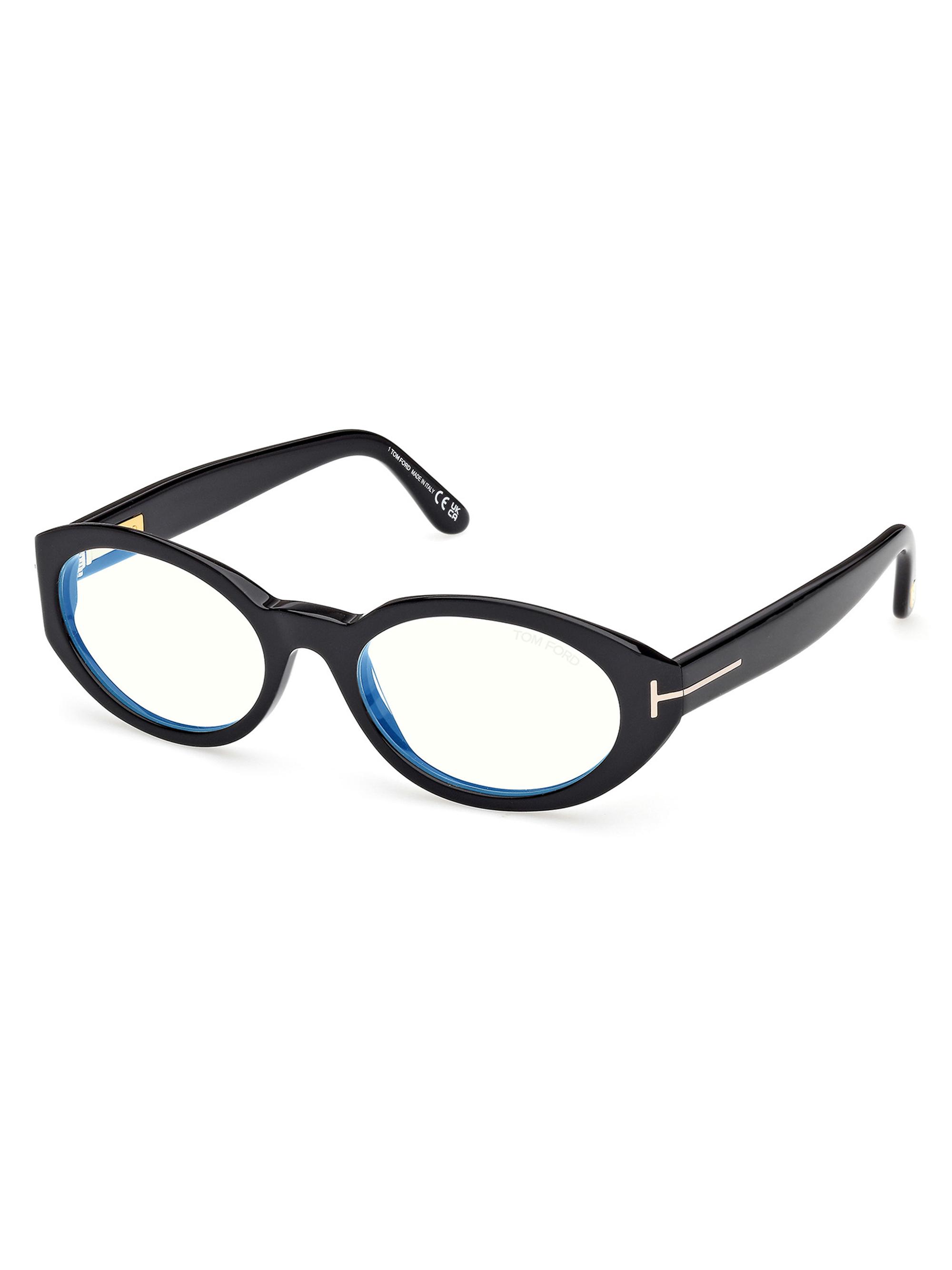 TOM FORD Women's 54MM Oval Optical Eyeglasses - Shiny Black