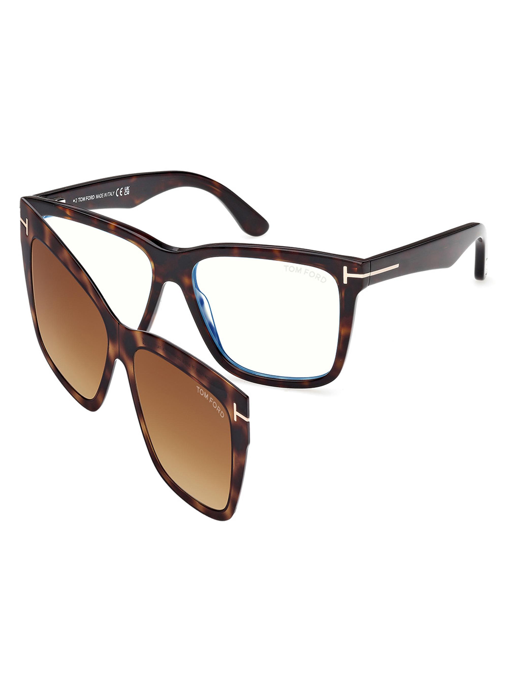 TOM FORD Women's 54MM Square Optical Eyeglasses - Classic Dark Havana