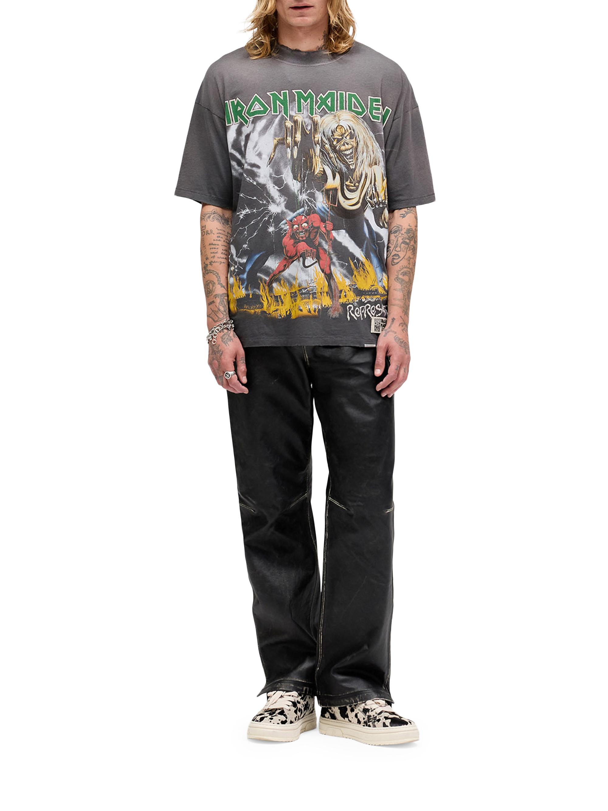 Represent Men's Iron Maiden Number Of Beast T-Shirt - Sunfade Grey