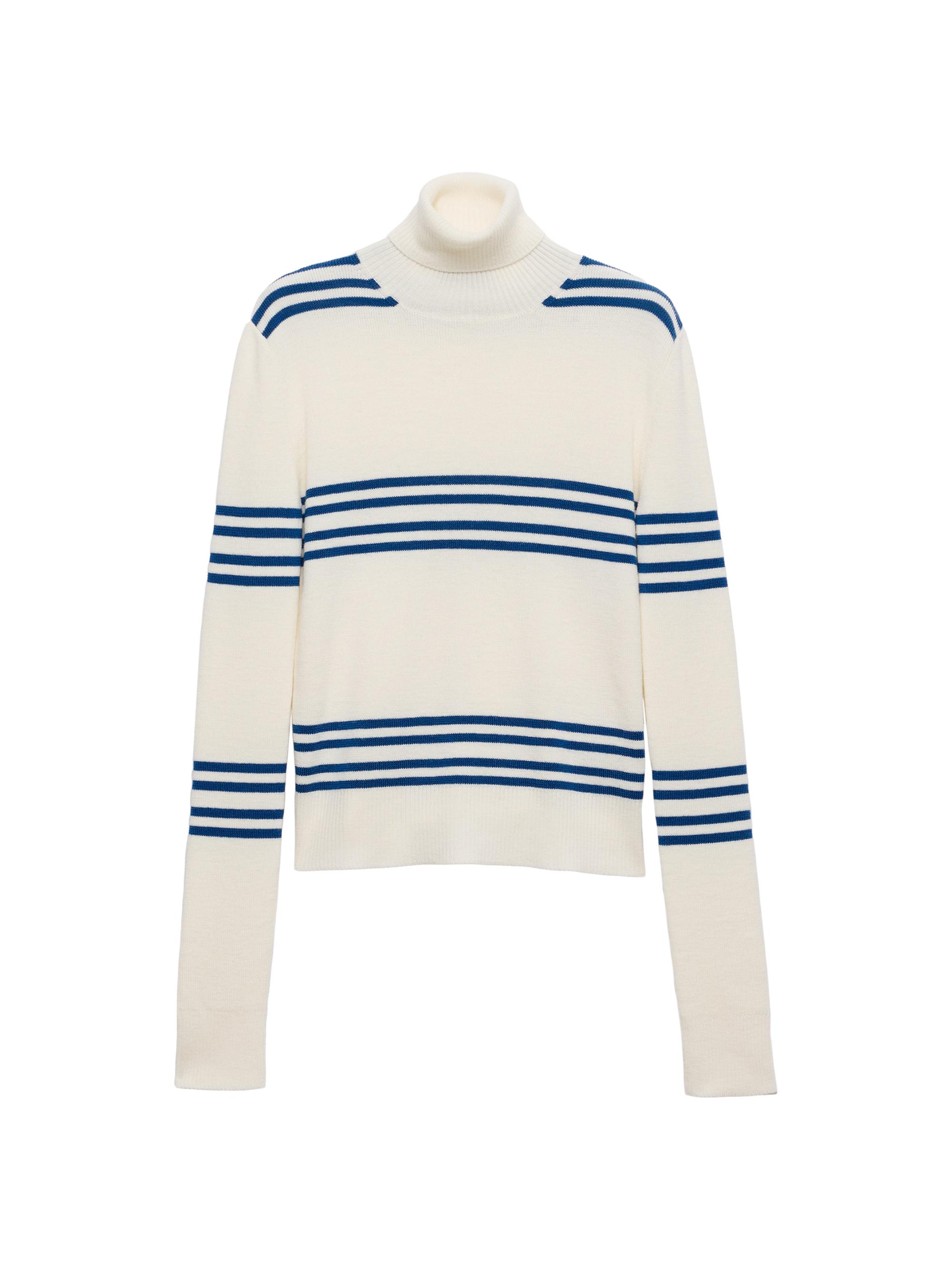 Prada Men's Wool Turtleneck Sweater - Beige Blue