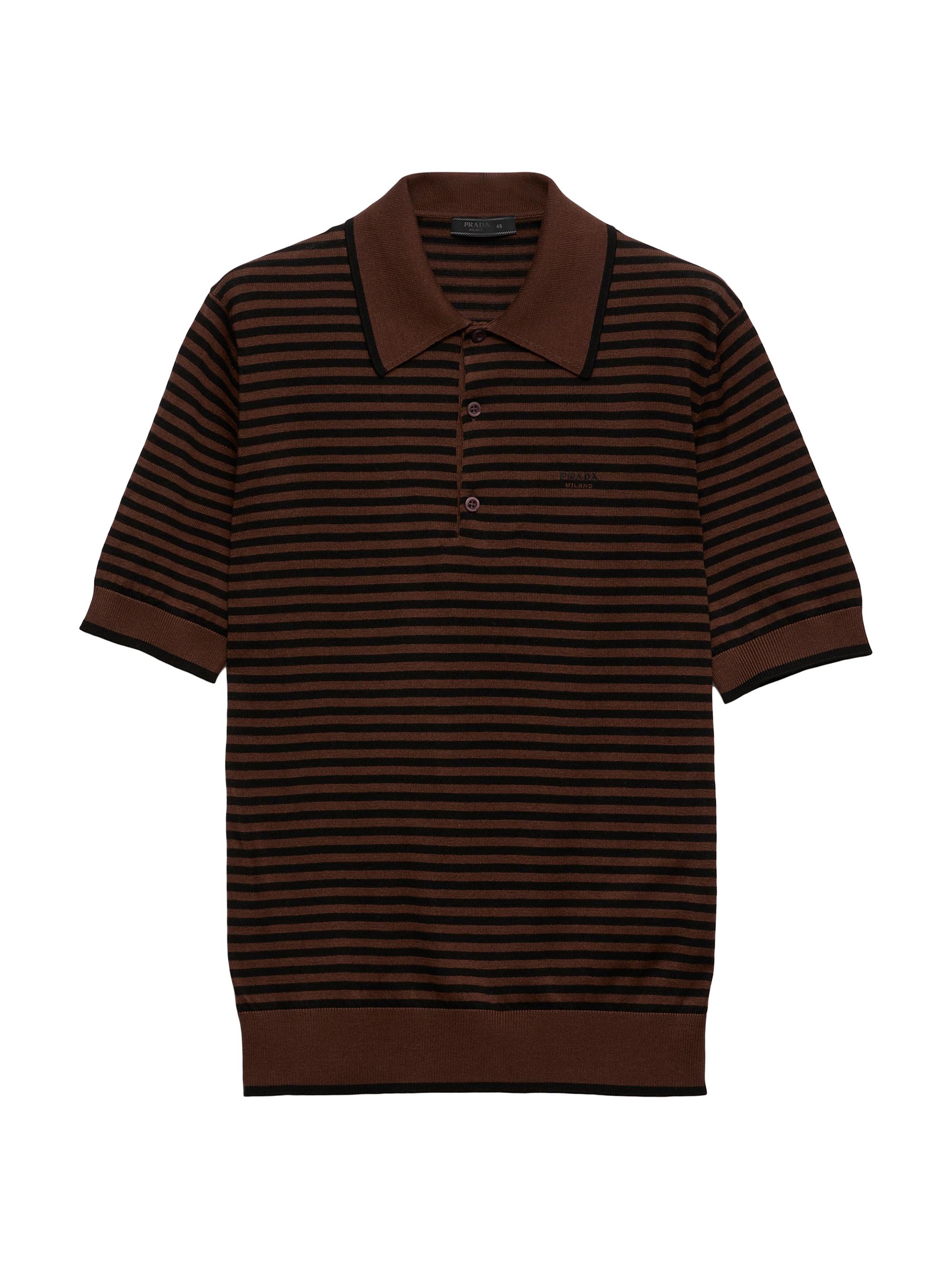 Prada Stretch Cotton Polo Shirt with Nylon Details | Saks Fifth Avenue