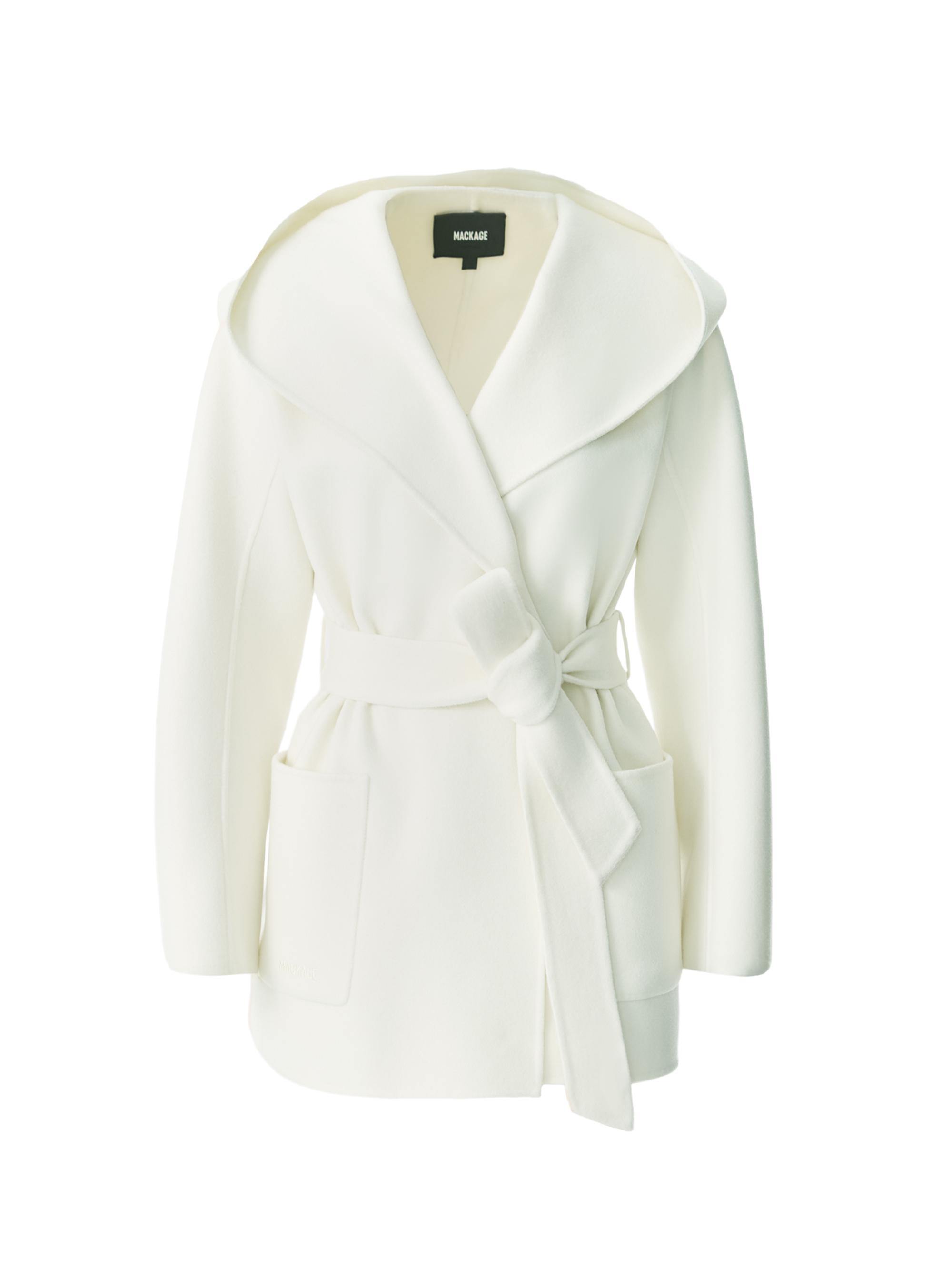 Women's White Designer Wool Coats