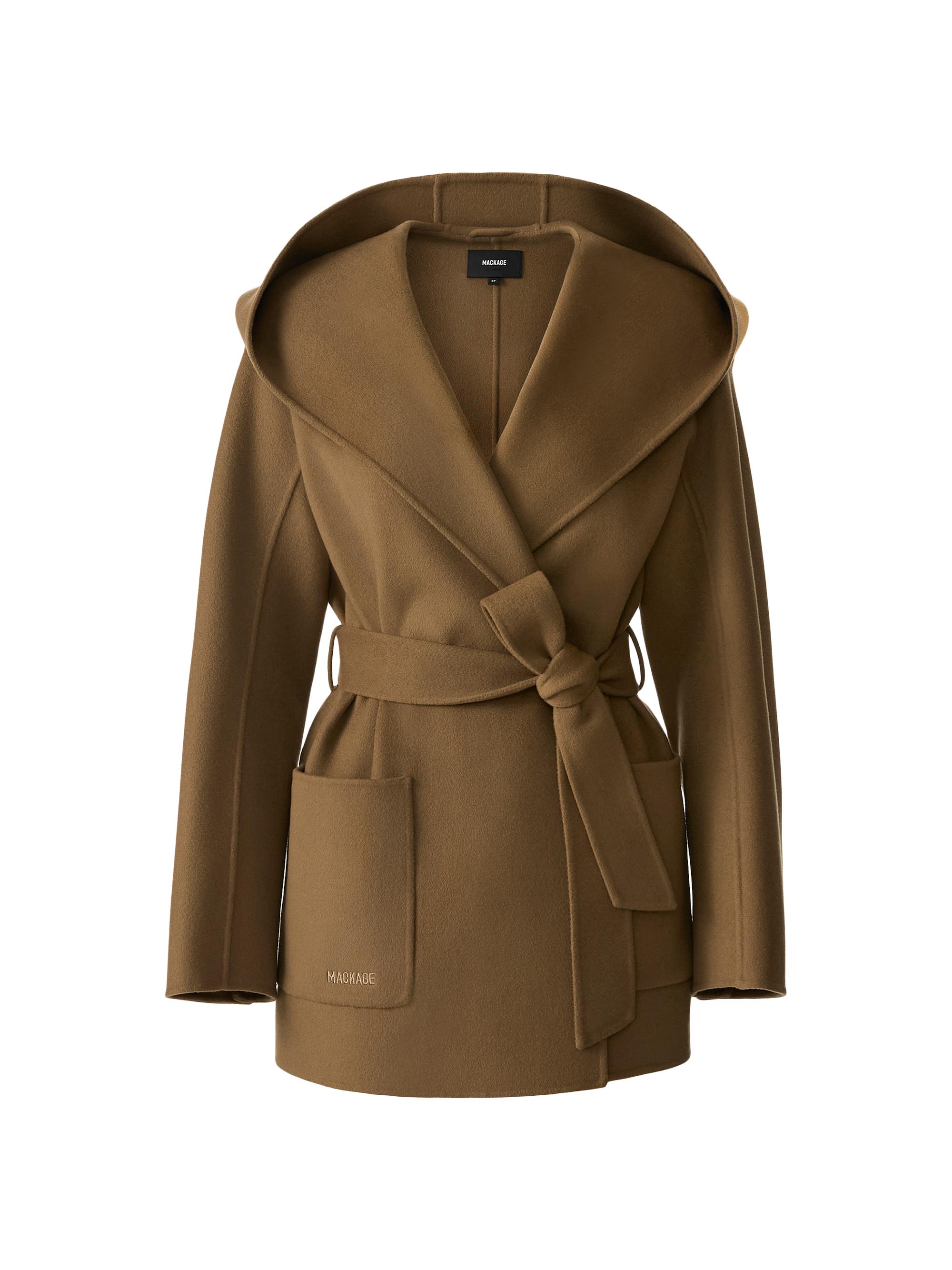 Mackage Women's Paya Double-Face Wool Bathrobe Wrap Coat - Otter