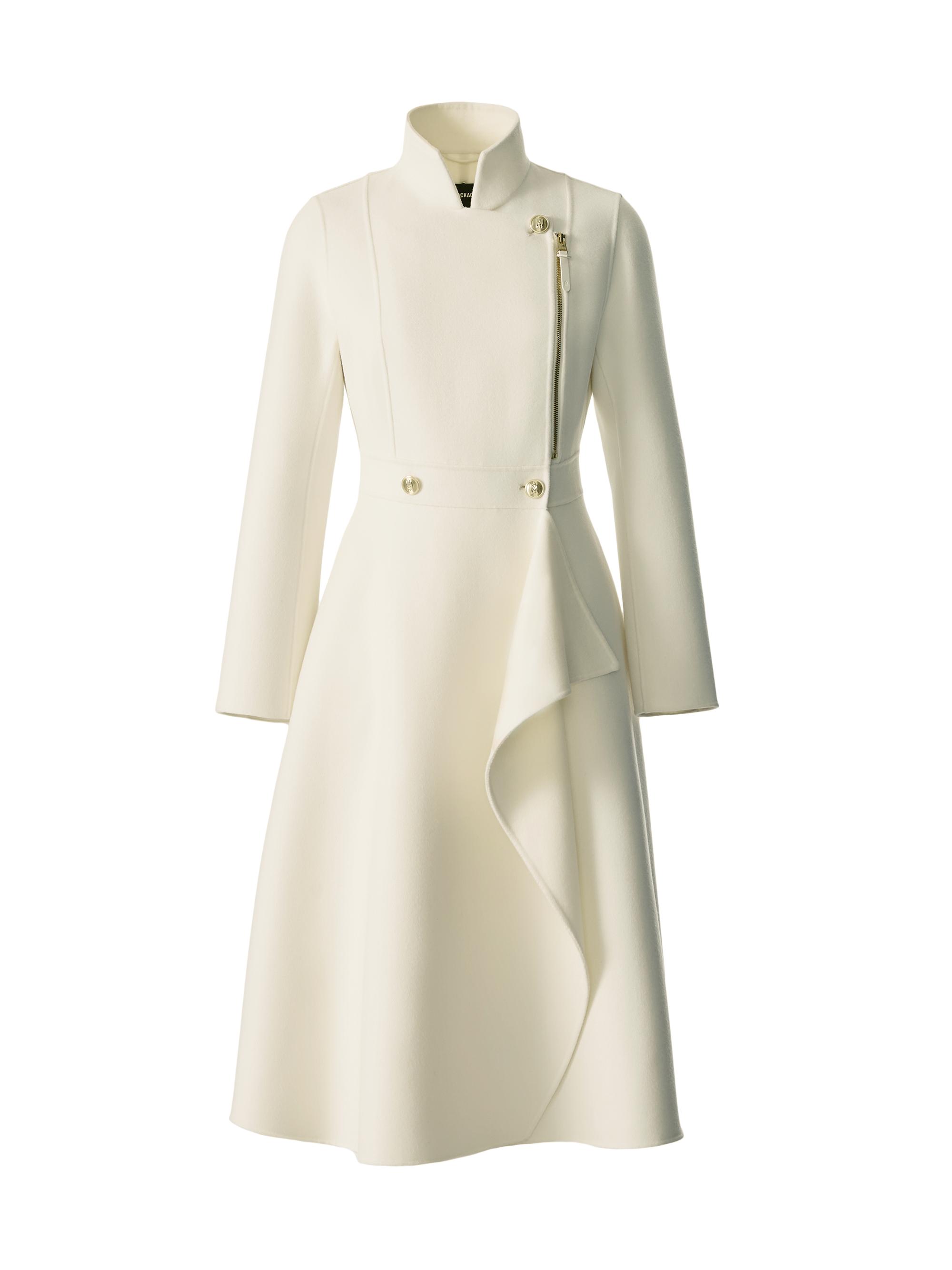 Mackage Women's Annia Wool Flared Wrap Coat - Cream