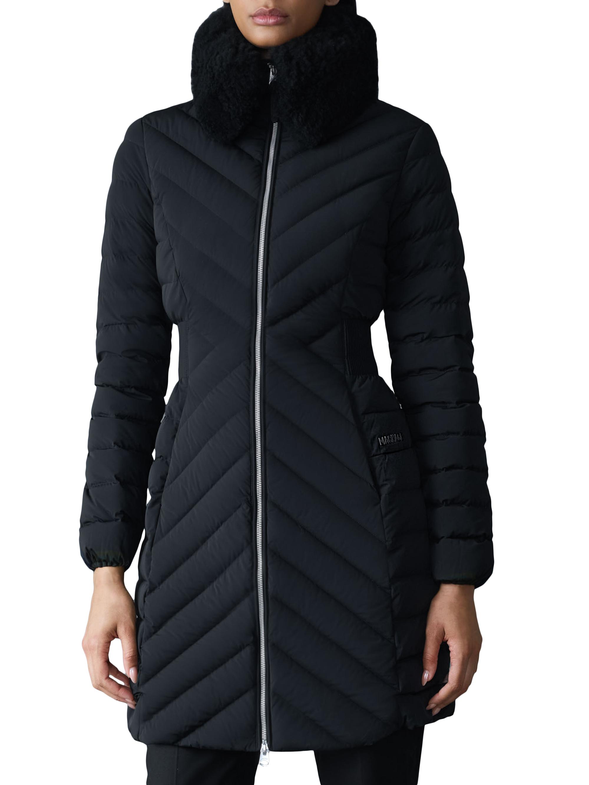 Mackage Lyris Shearling-Trim Down Coat | Saks Fifth Avenue