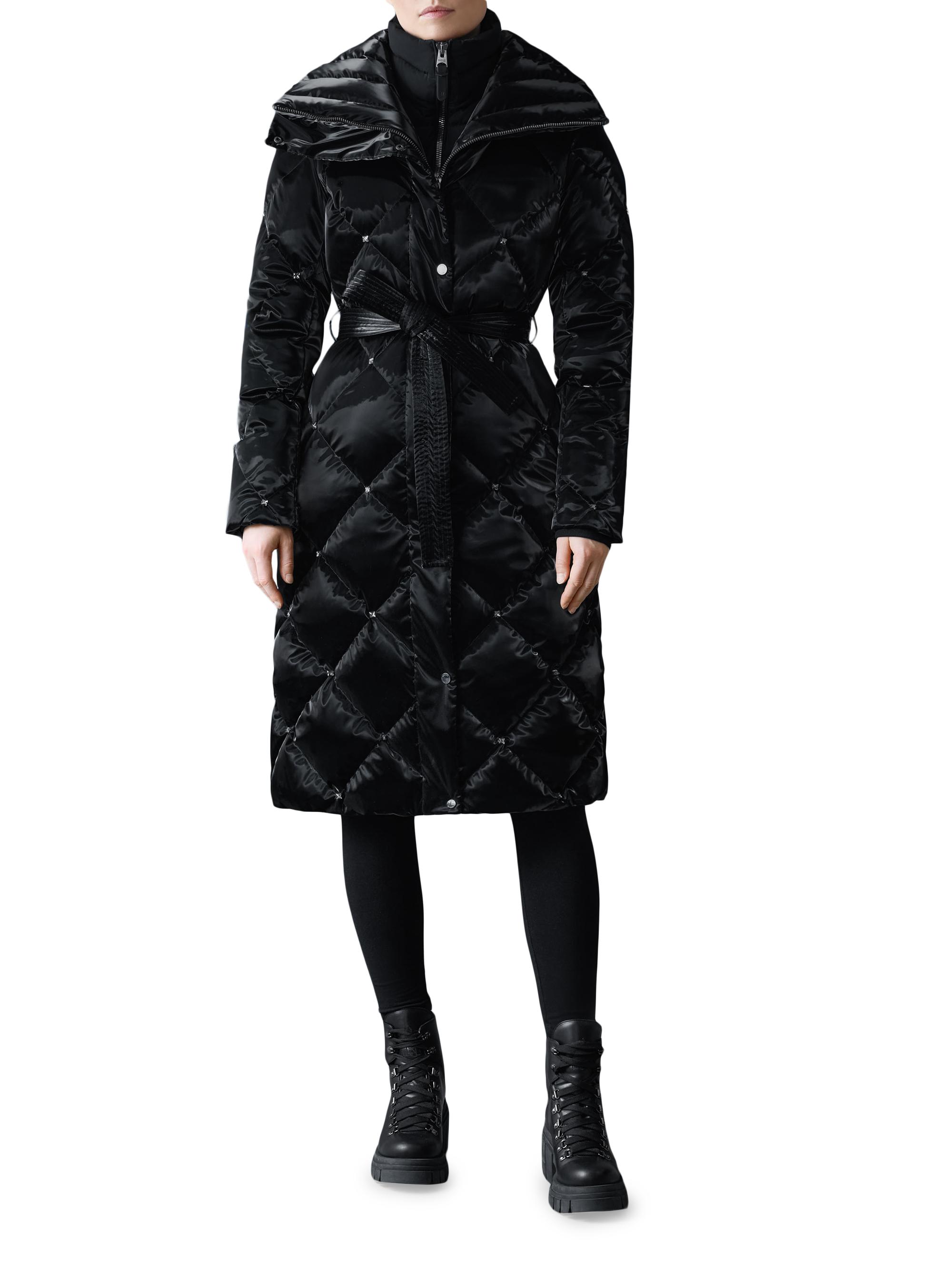 Mackage Izumi-Glo Rhinestone High-Gloss Quilted Coat | Saks Fifth