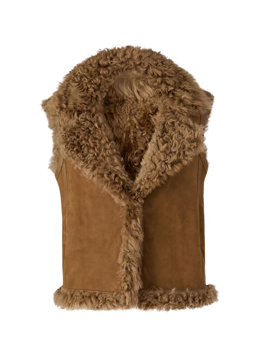 Mackage Women's Kasia Reversible Shearling Vest In Brown