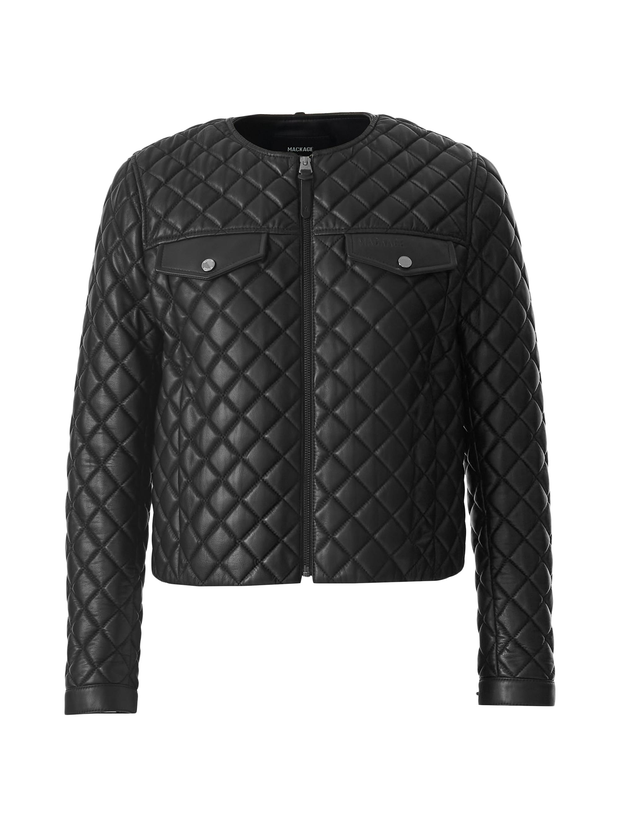 Mackage Women's Lena Quilted Leather Crop Jacket - Black