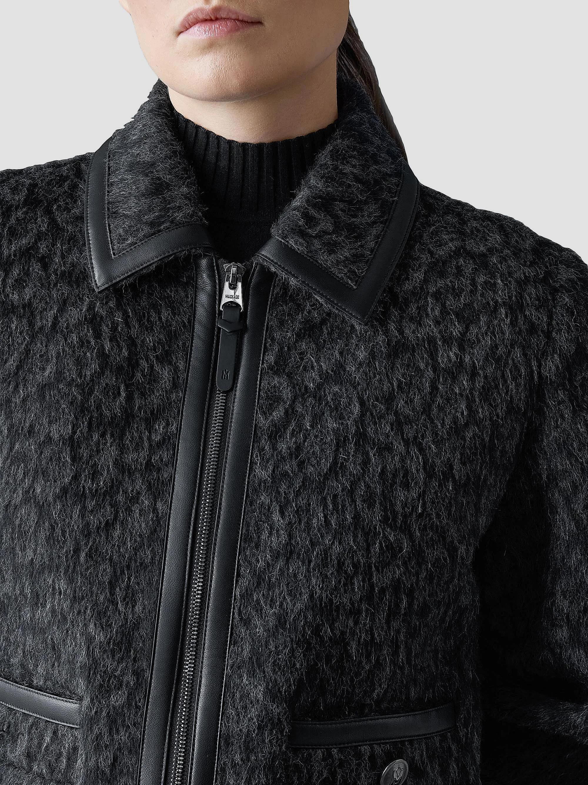 Mackage Lorah Leopard-Print Jacquard Wool-Blend Crop Jacket | Saks