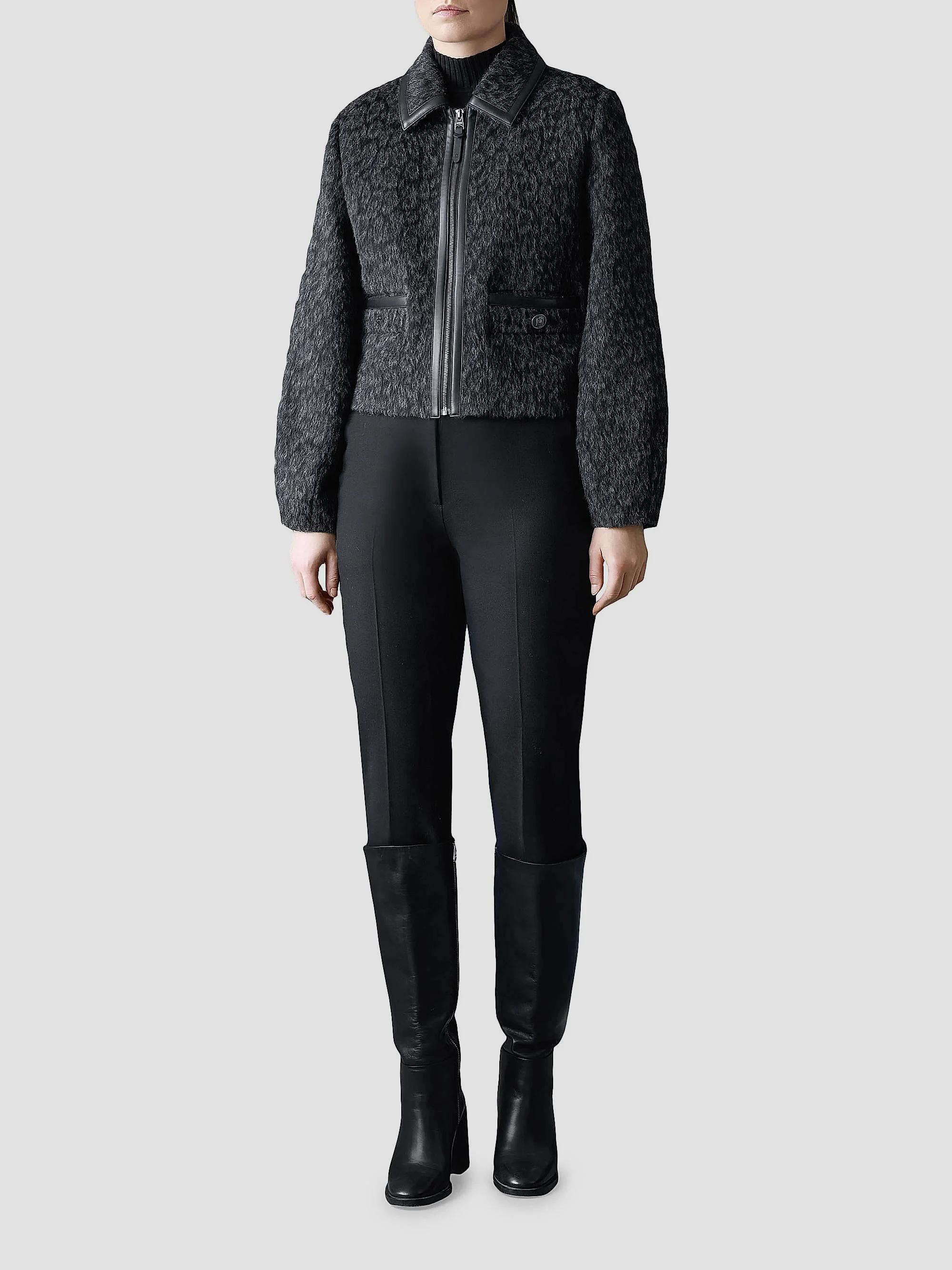 Mackage Lorah Leopard-Print Jacquard Wool-Blend Crop Jacket | Saks