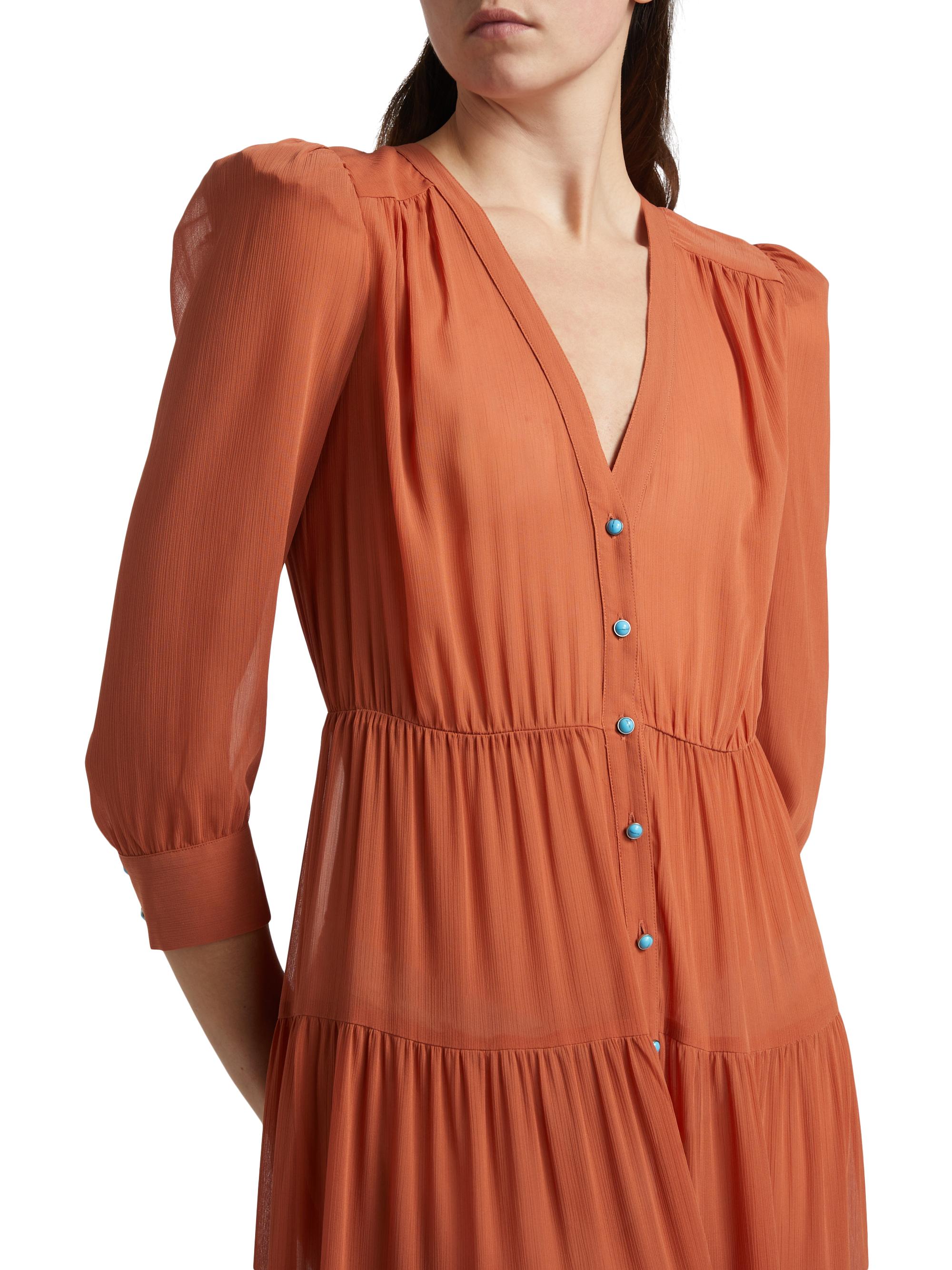 L'AGENCE | Baked clay | Women's Seraphina Tiered Maxi Dress - Ba