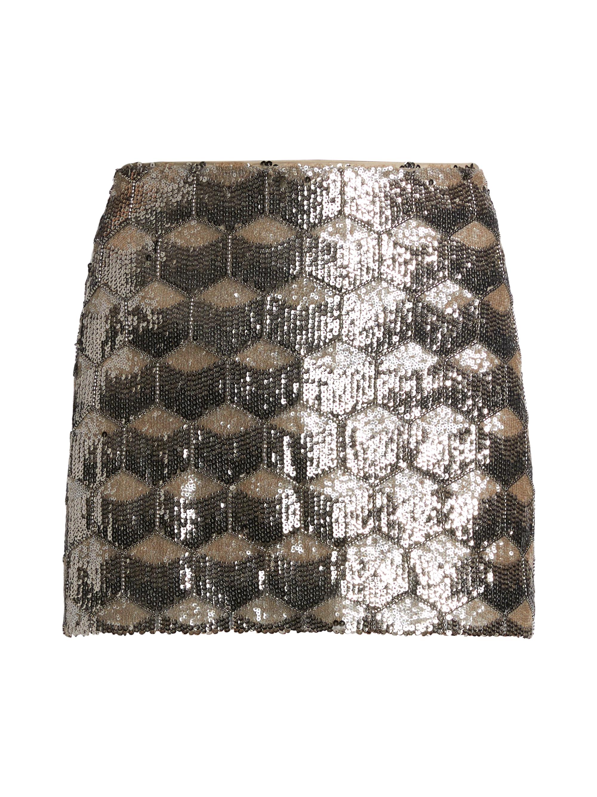 L'AGENCE Women's Leroy Embellished Miniskirt - Silver Clear Sequins