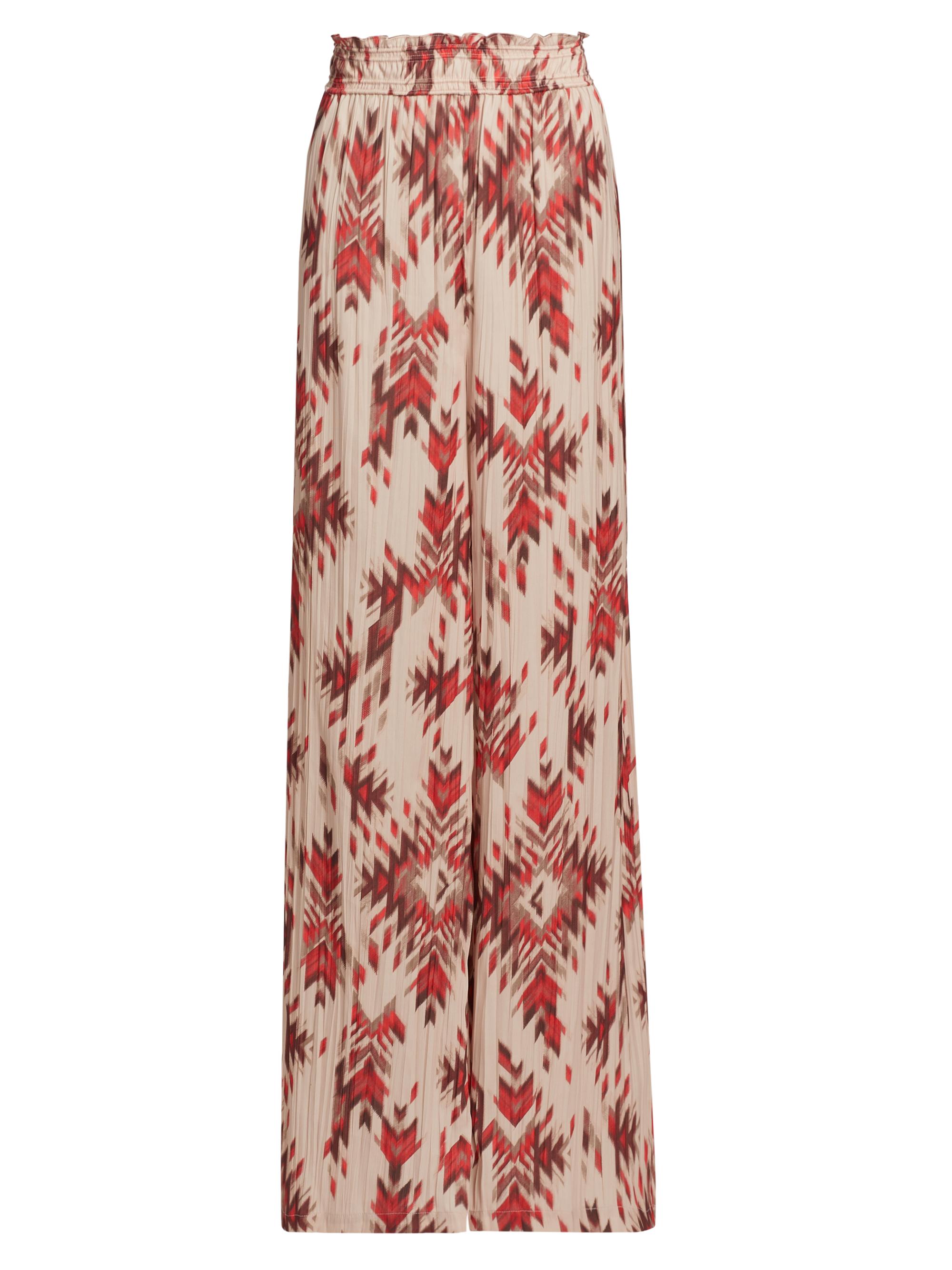 L'AGENCE Women's Lyra Printed Smocked Pants - Tan Multi Ganado Print