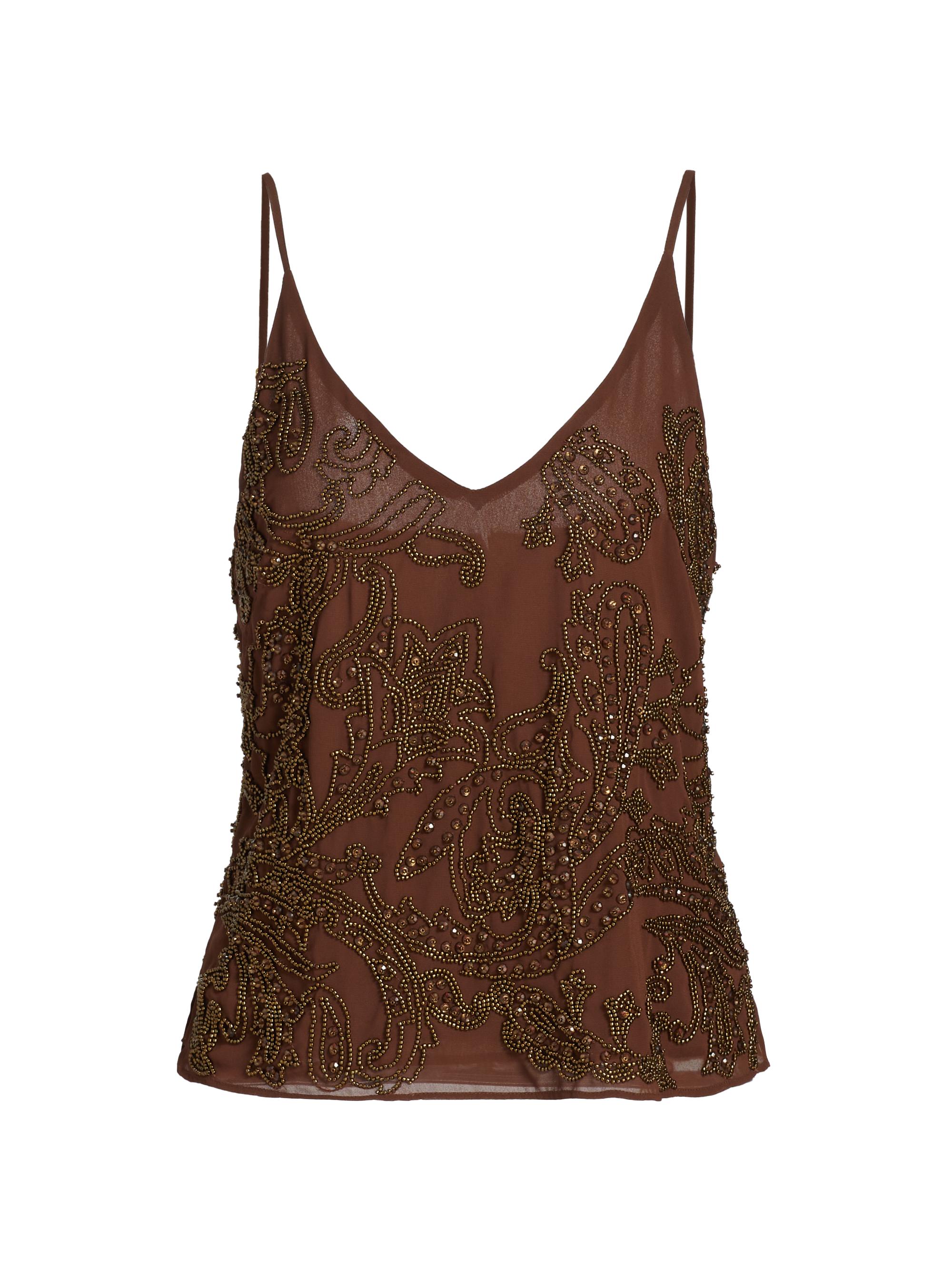 L'AGENCE Women's Kass Embellished V-Neck Camisole - Pinecone
