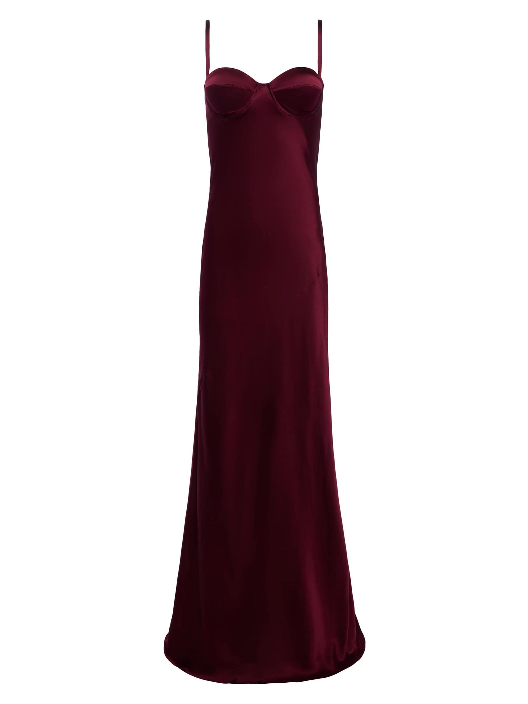 L'AGENCE Women's Sayla Bias-Cut Silk Slipdress - Dark Port