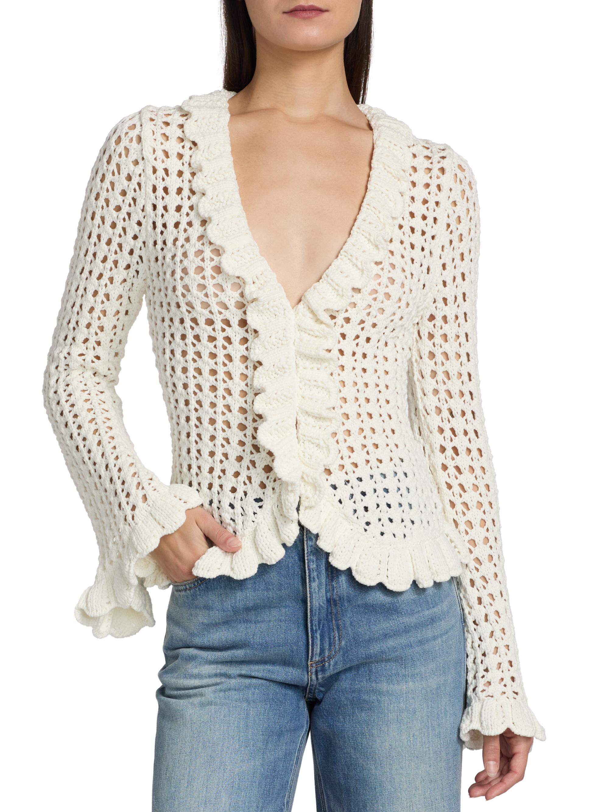 L'AGENCE Solaris Open-Knit Cardigan | Saks Fifth Avenue