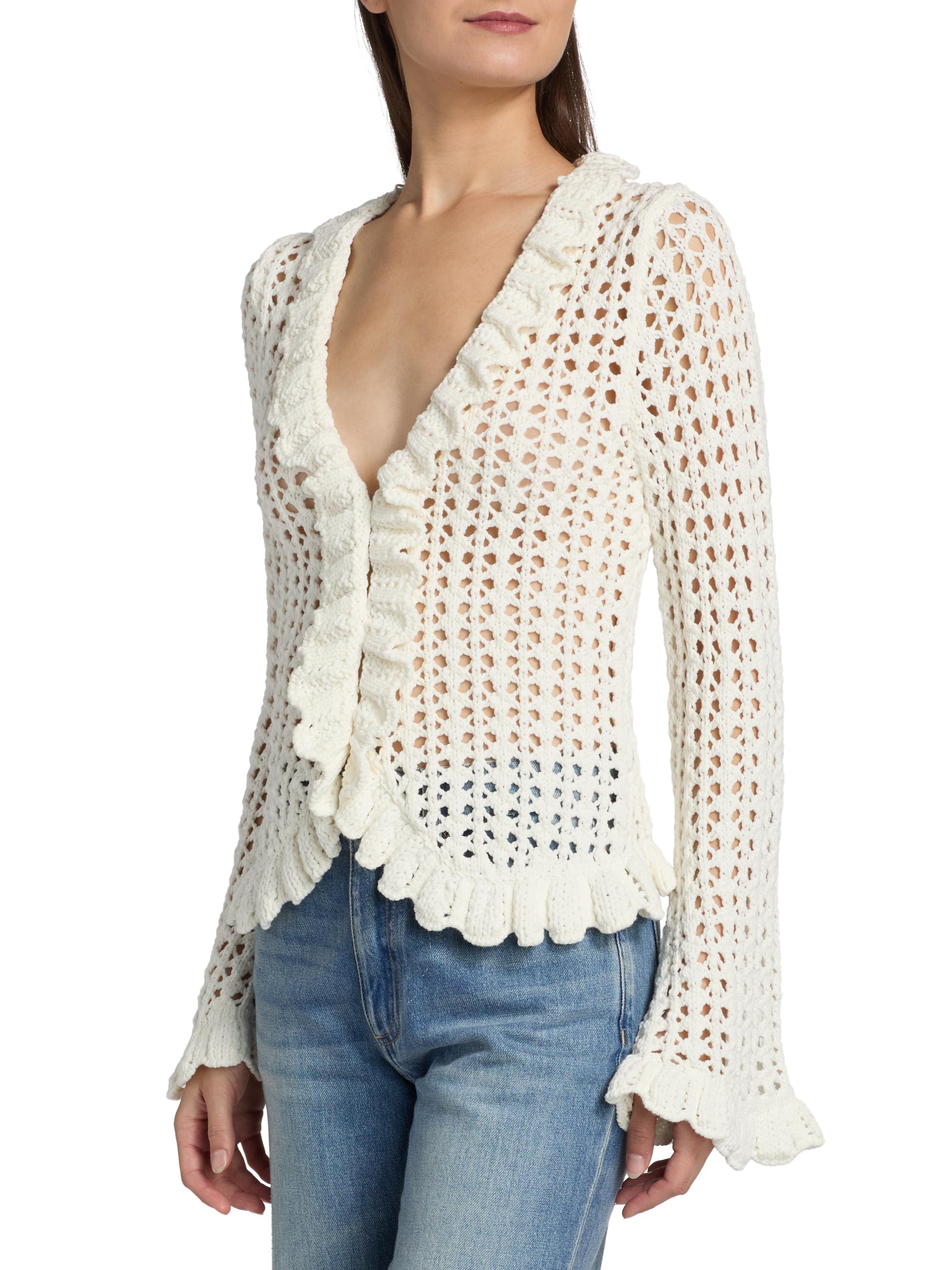 L'AGENCE Solaris Open-Knit Cardigan | Saks Fifth Avenue