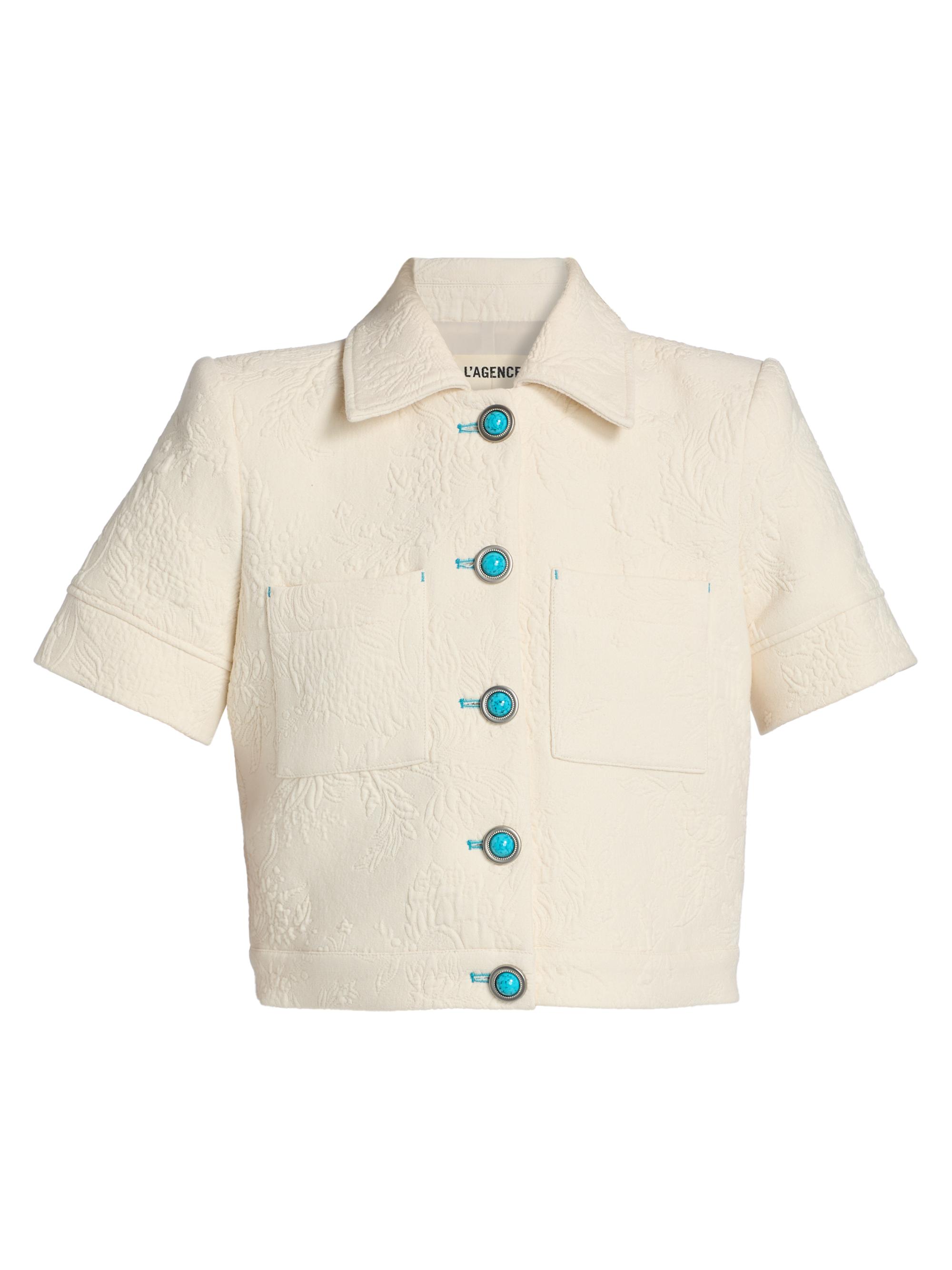 L'AGENCE Chita Crop Shirt Jacket | Saks Fifth Avenue