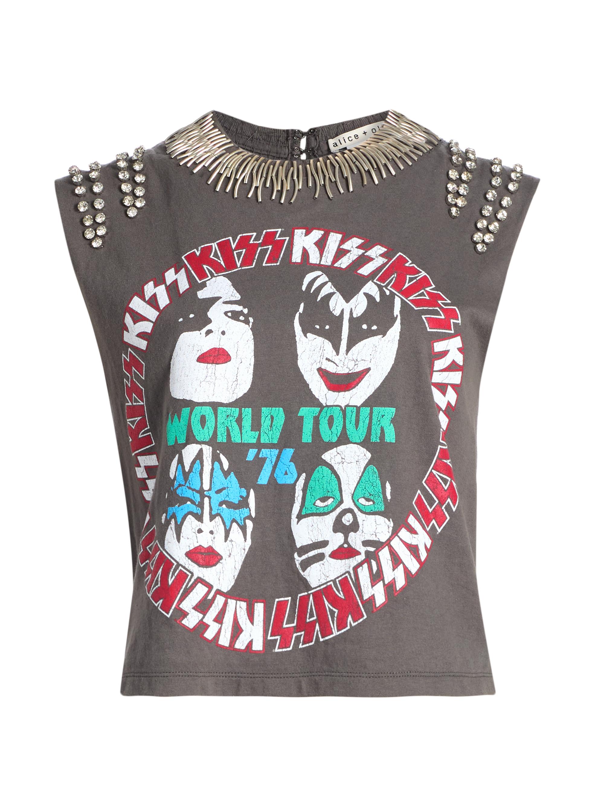 Alice + Olivia Micah Embellished Muscle T-Shirt | Saks Fifth Avenue