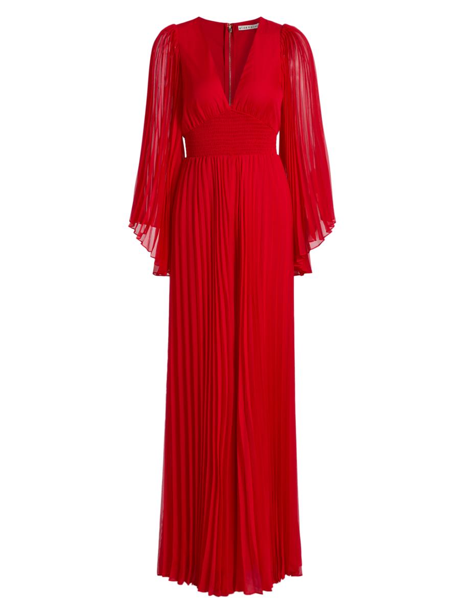 ALICE + OLIVIA Bennet Pleated Jumpsuit | Saks Fifth Avenue
