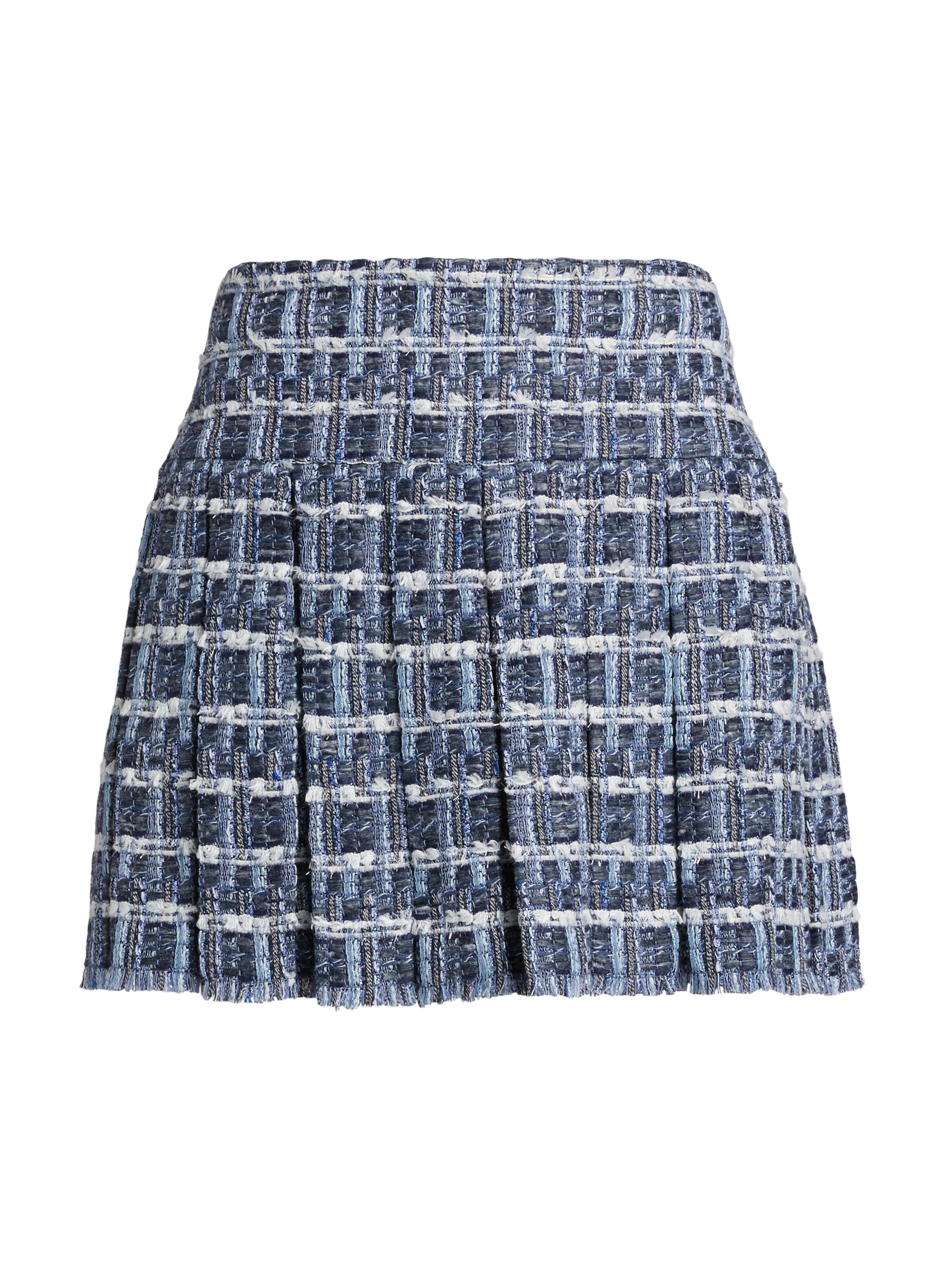 ALICE + OLIVIA Women's Emilie Pleated Frayed Miniskirt - Indigo