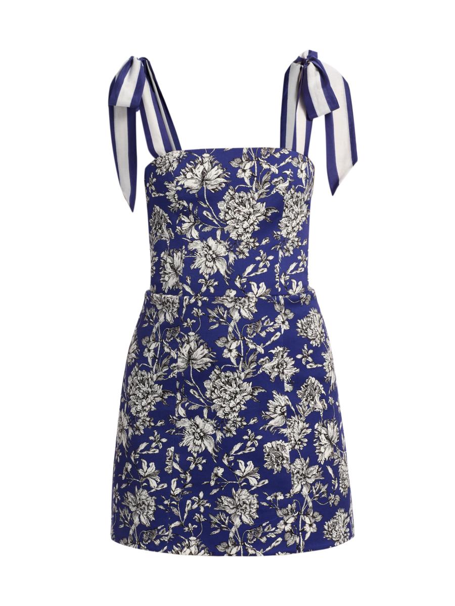 Alice + Olivia Maryann Floral Stretch Cotton Minidress