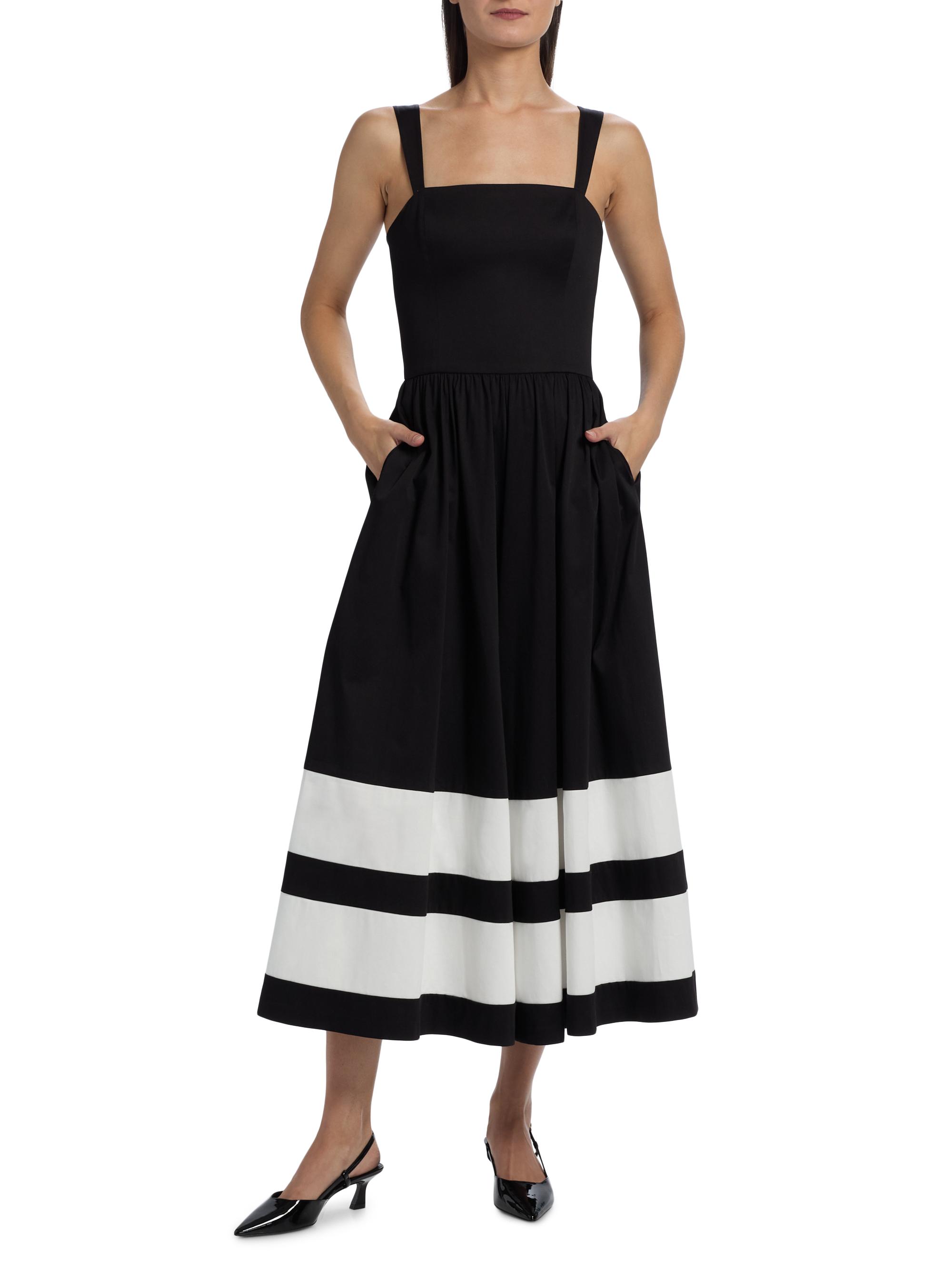 Alice + Olivia Belden Colorblocked Stretch-Cotton Wide-Leg